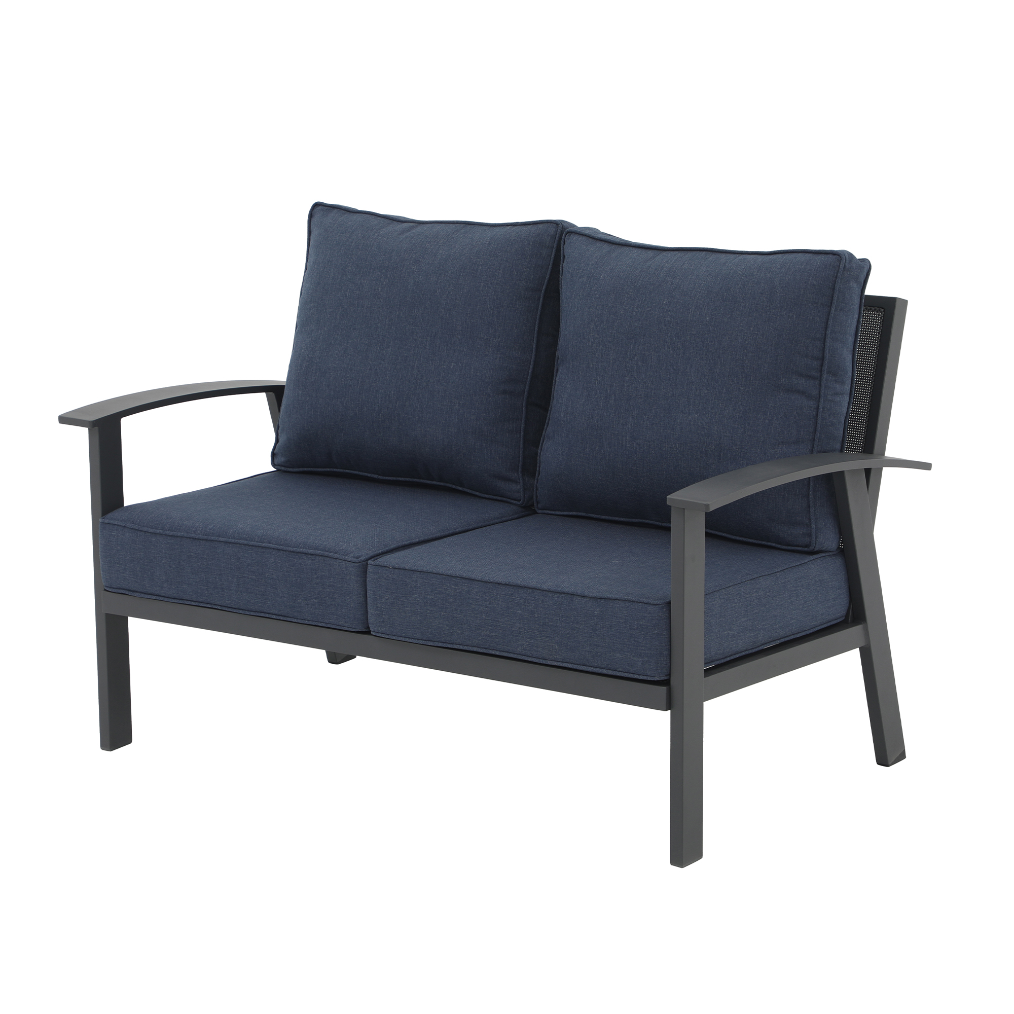 4Pcs Aluminum Outdoor Conversation Set With Cushions And Coffee Table