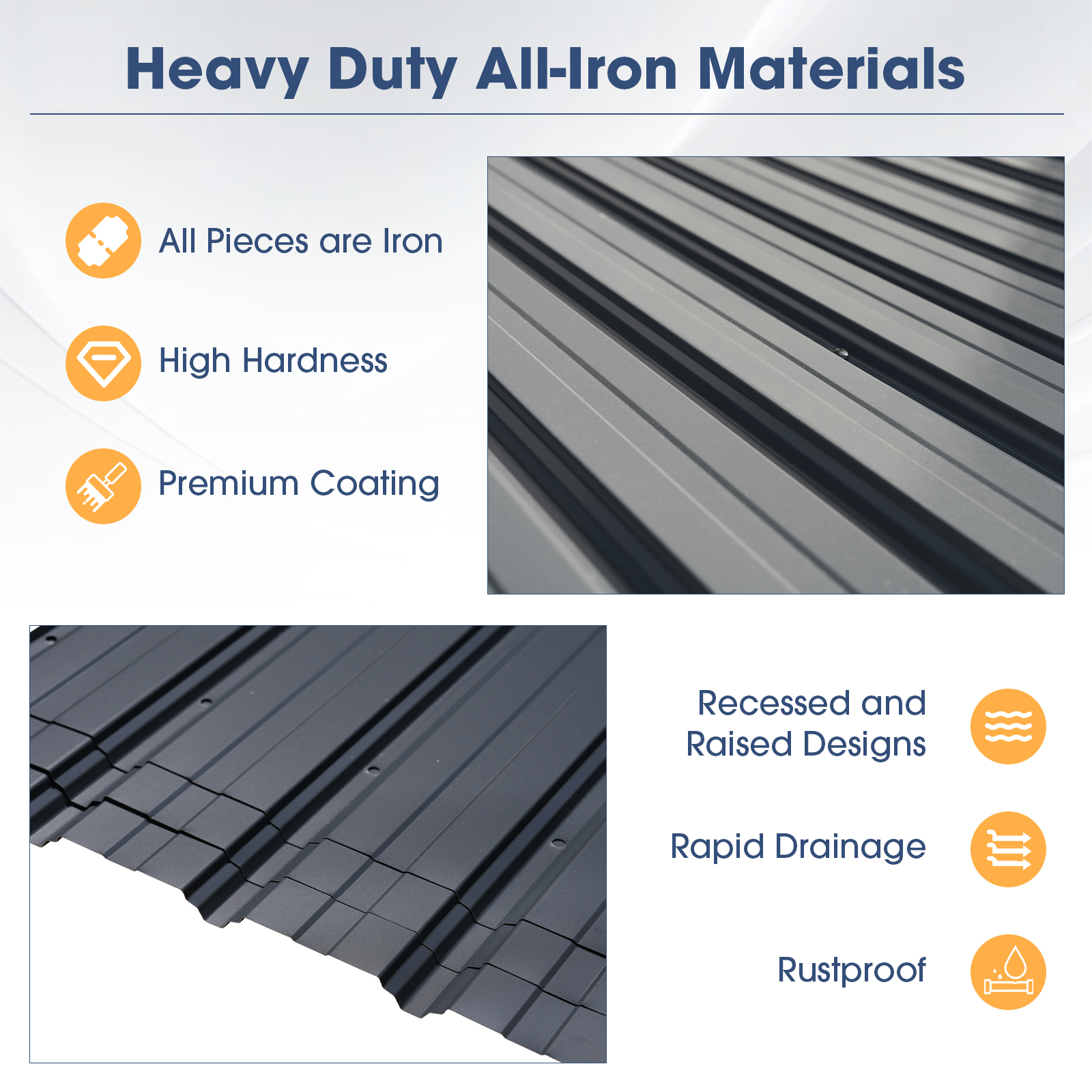 Outdoor Gazebo, Outdoor Lean to Gazebo Pergola w/Drainage Holes, Wall-Mounted Gazebo with Hard Top Metal Awnings for Patio Backyard Deck, Dark Grey