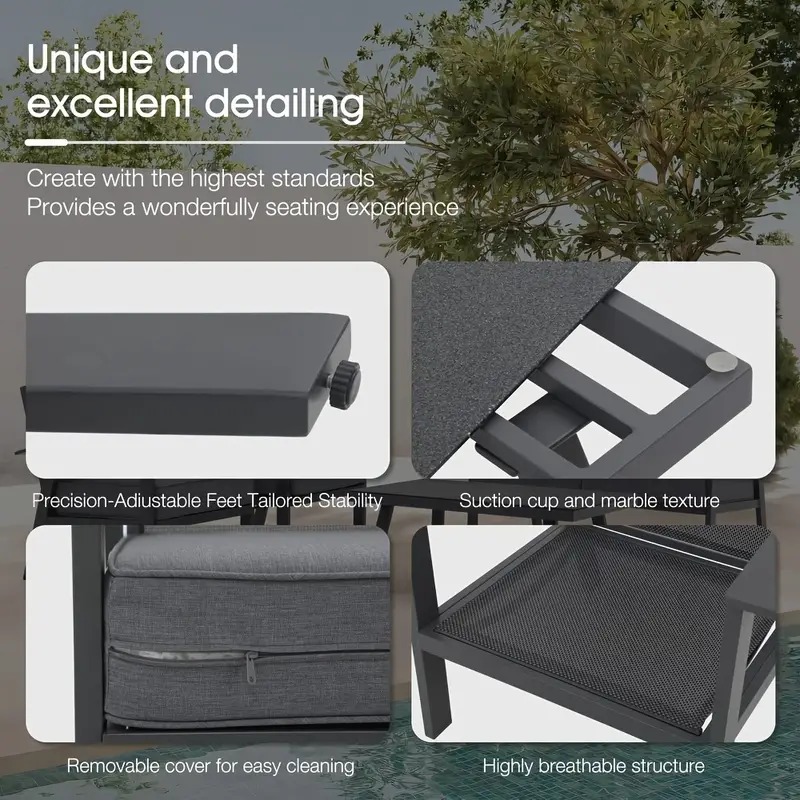 4Pcs Aluminum Outdoor Conversation Set With Cushions And Coffee Table