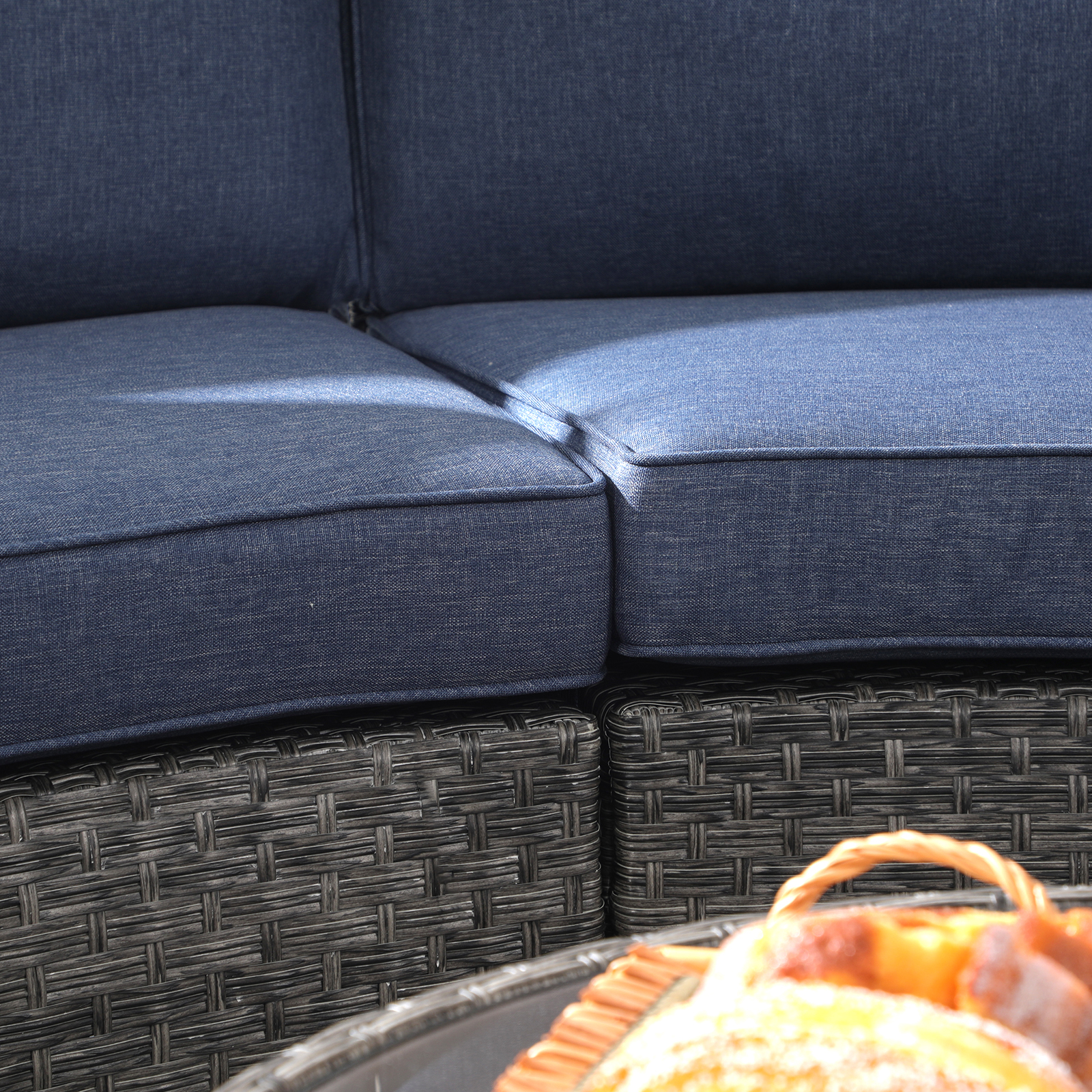 11pcs Outdoor Curved Sofas Wicker Half-Moon Sectional Set, 4 Colors