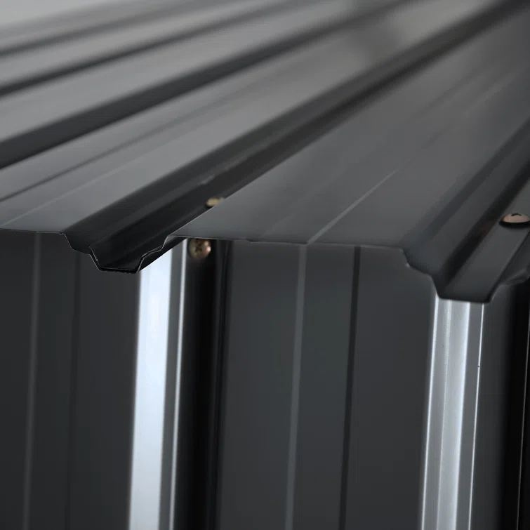 Metal Outdoor Storage Shed Heavy Duty Steel Garden Tool Shed, Black 