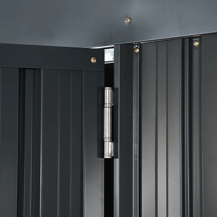 Metal Outdoor Storage Shed Heavy Duty Steel Garden Tool Shed, Black 