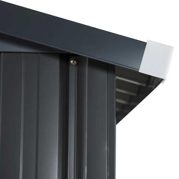 Metal Outdoor Storage Shed Heavy Duty Steel Garden Tool Shed, Black 