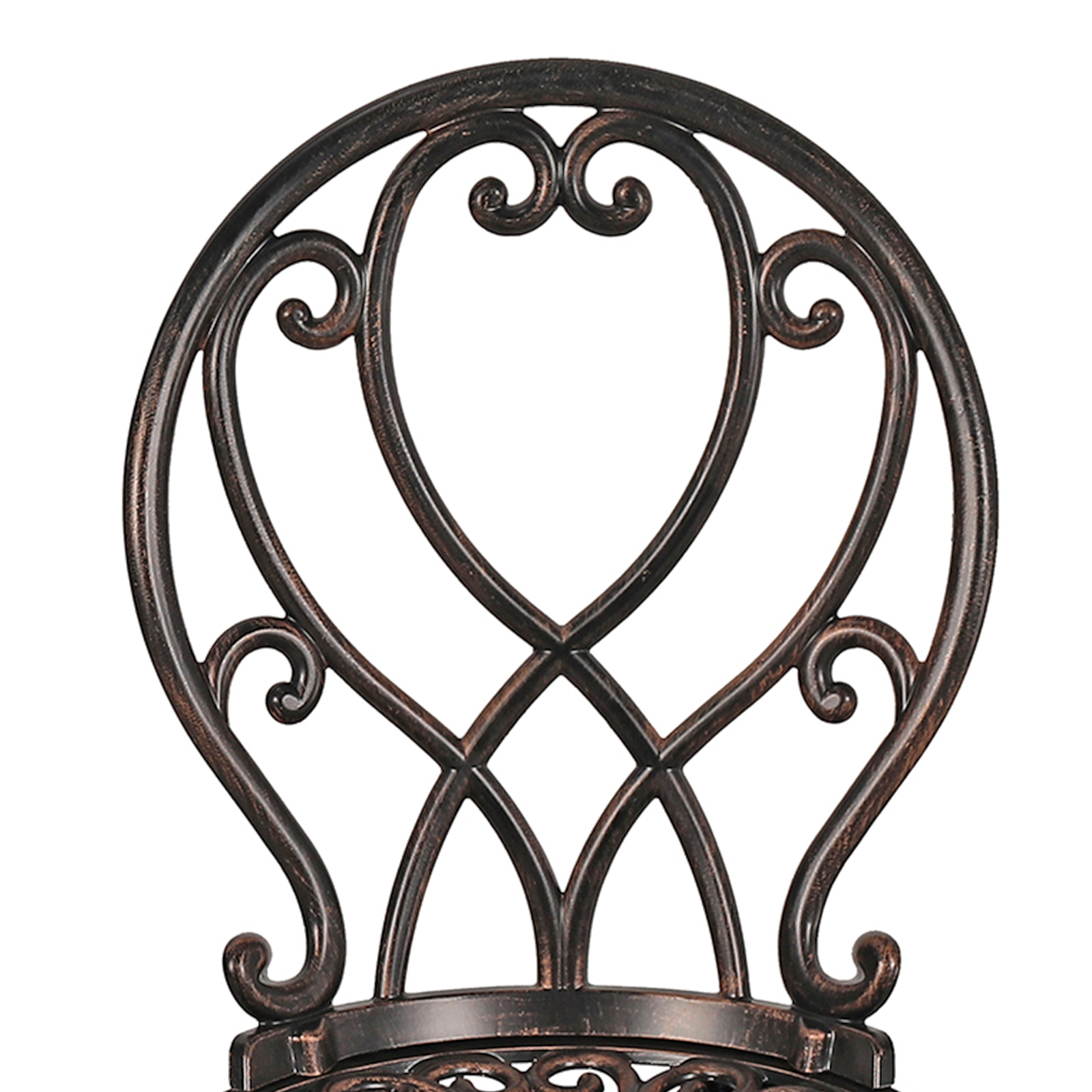 3pcs Patio Bistro Set Cast Aluminum Conversation Set Bronze Chairs & Table