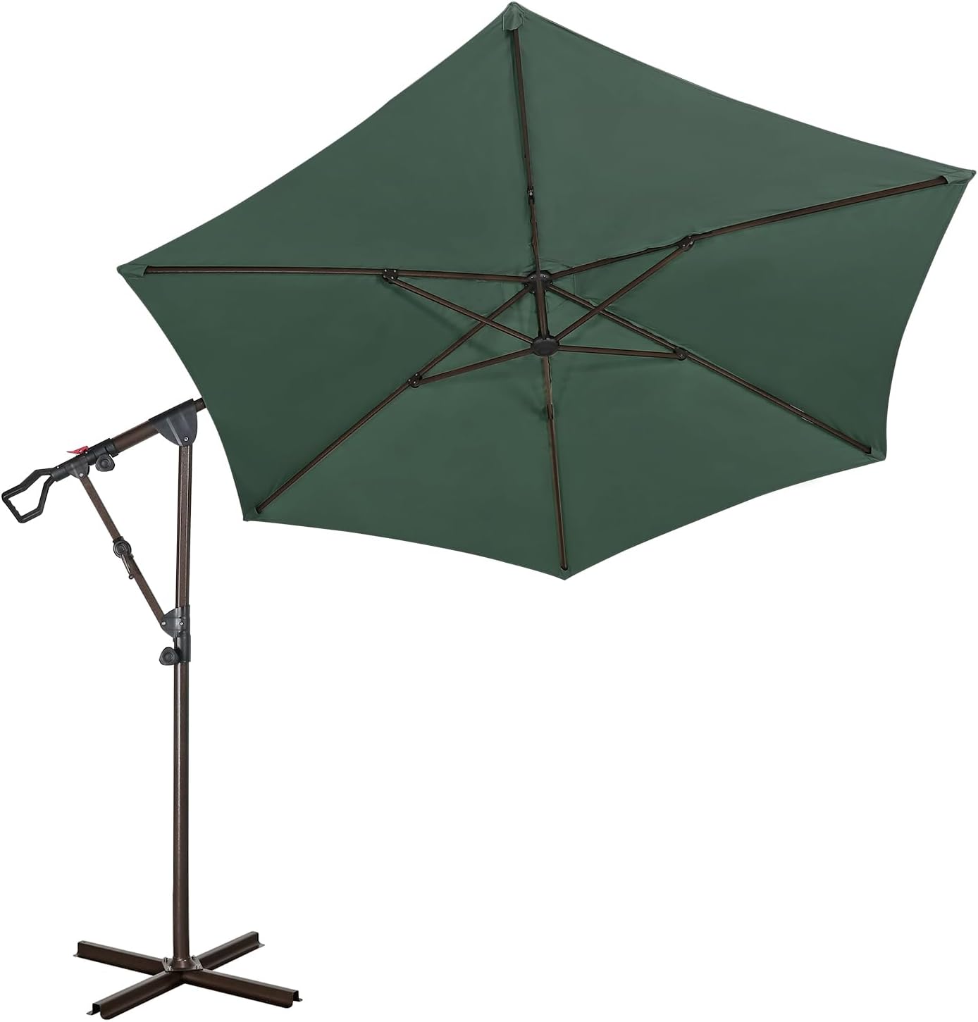 10Ft Patio Umbrella, Outdoor Cantilever Aluminum Umbrella with 360°Rotation,5 Colors
