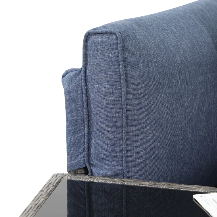 5-11 pcs Outdoor Curved Sofas, Curved Outdoor Sectionals,Denim Blue