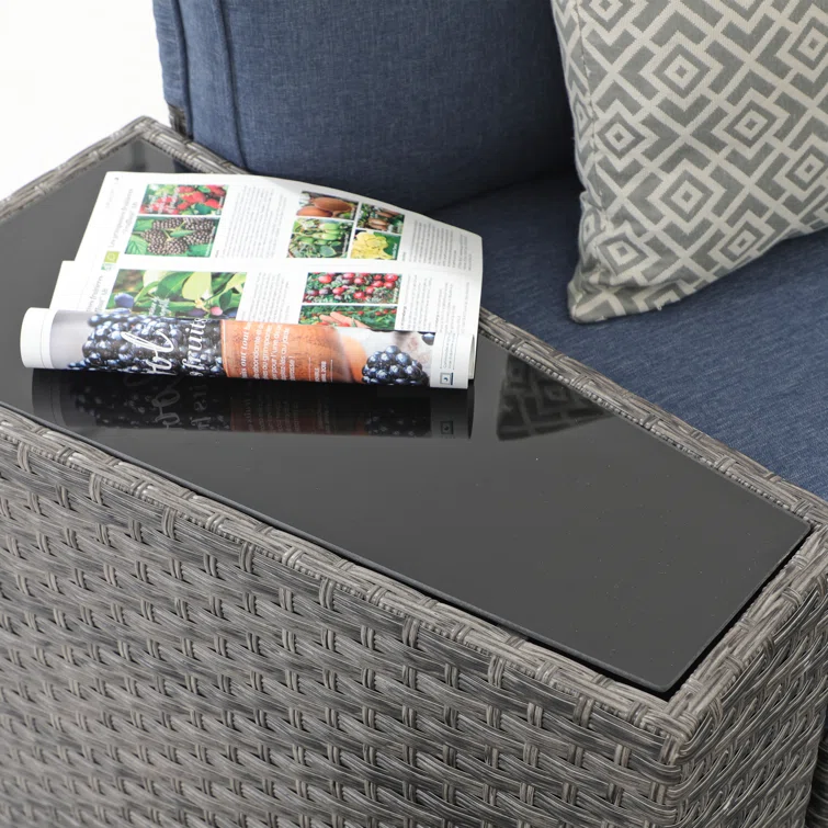 5-11 pcs Outdoor Curved Sofas, Curved Outdoor Sectionals,Denim Blue