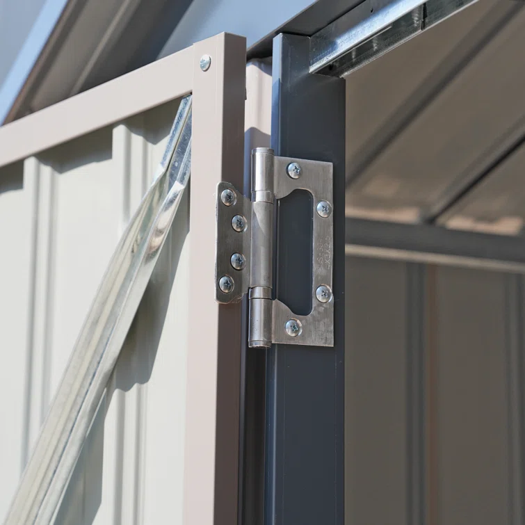 8'x 12' Metal Outdoor Storage Shed Brown Garden Tool Shed for Backyard & Patio