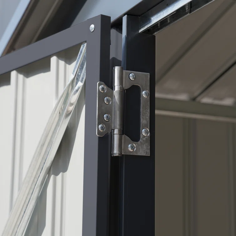 Metal Outdoor Storage Shed Heavy Duty Steel Garden Tool Shed, Black 