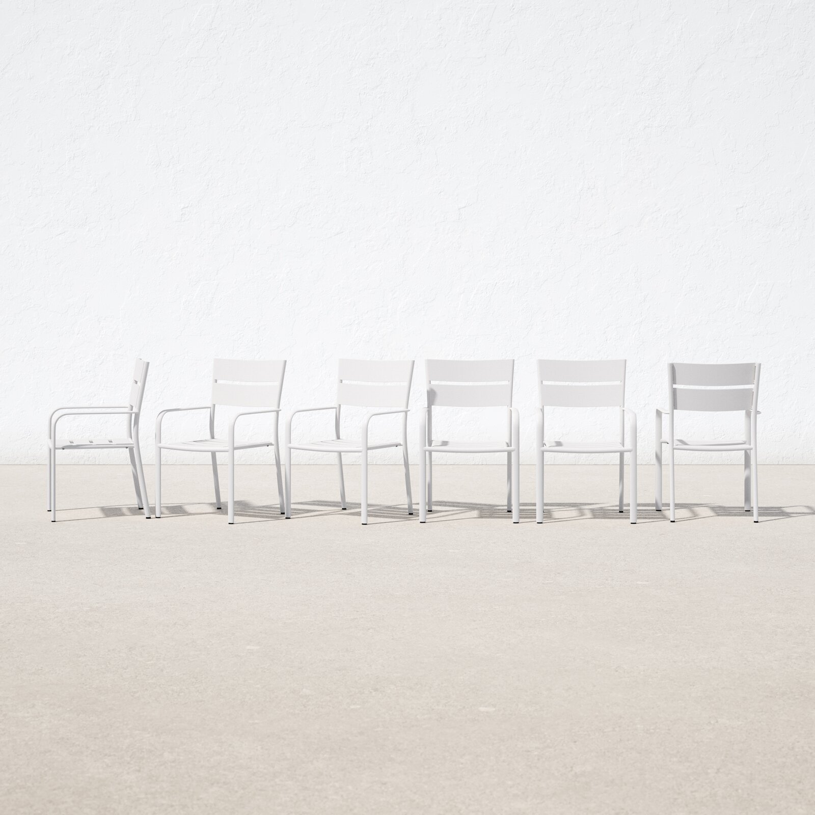 2-6pcs Stackable Patio Chairs with Cushions Aluminum Outdoor Dining Chairs