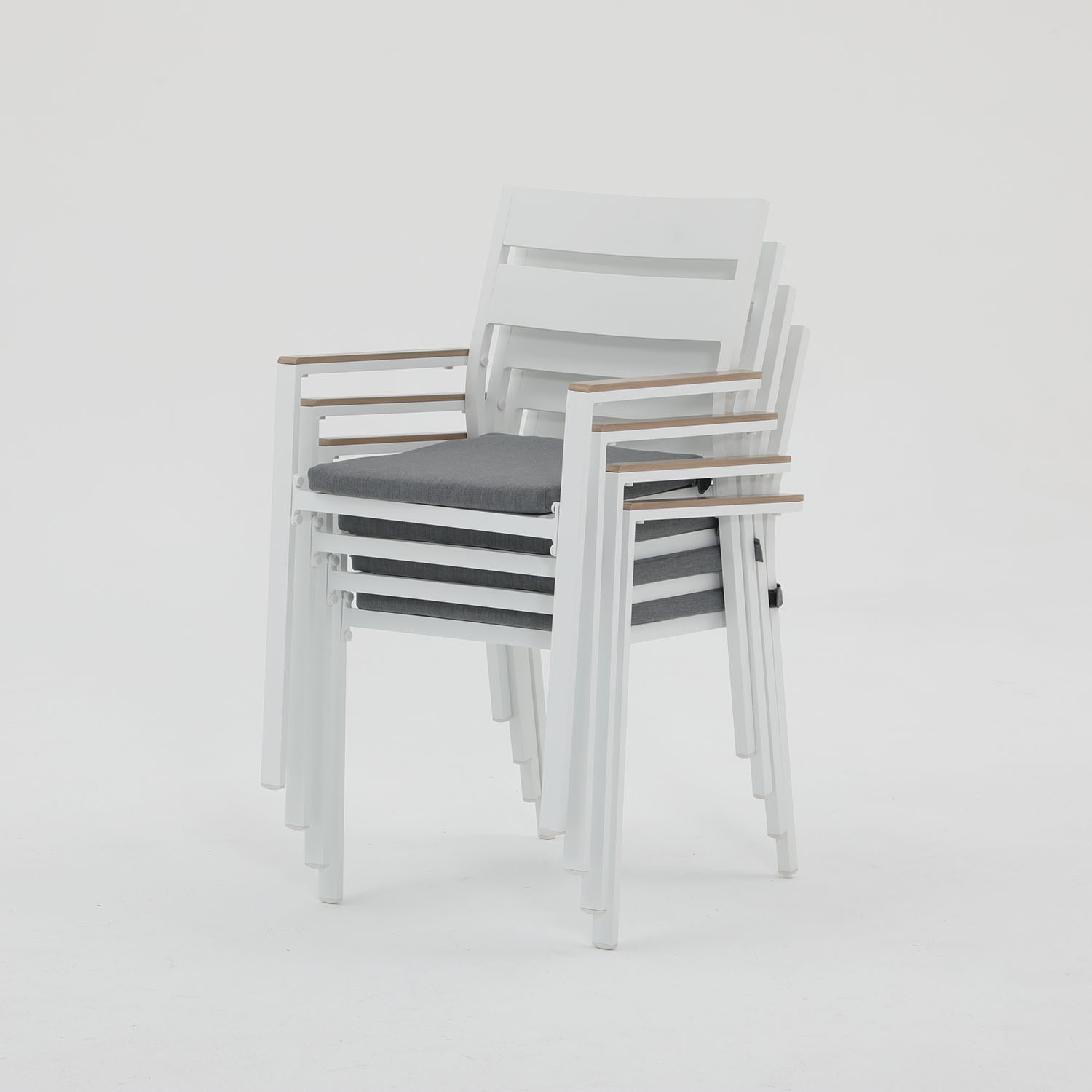 Aluminum Patio Stackable Dining Chairs with Cushions Set of 2/4