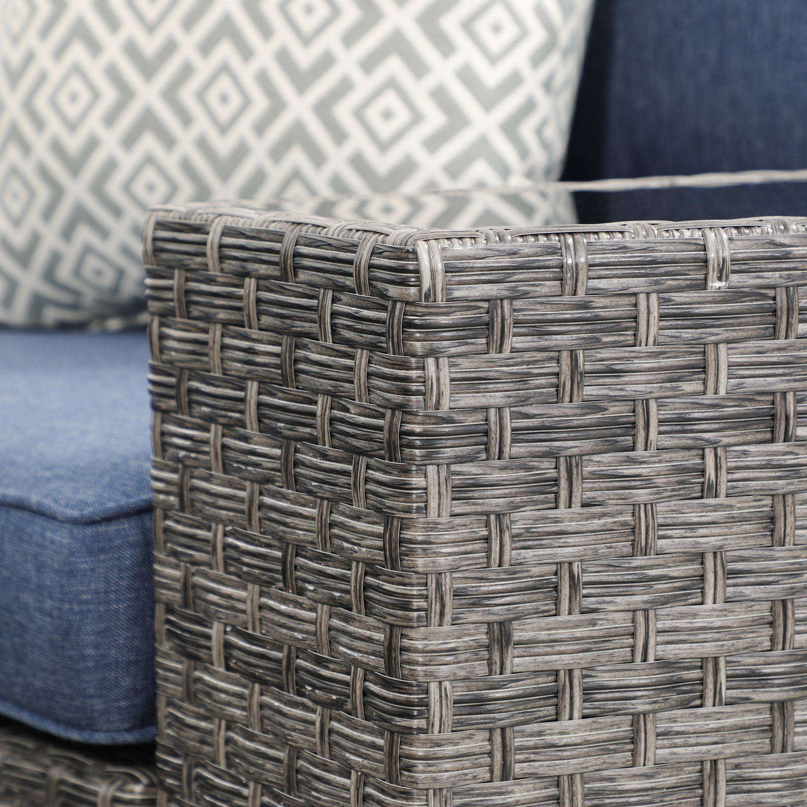 5pcs Outdoor Curved Sofas Wicker Half-Moon Sectional Set, 4 Colors