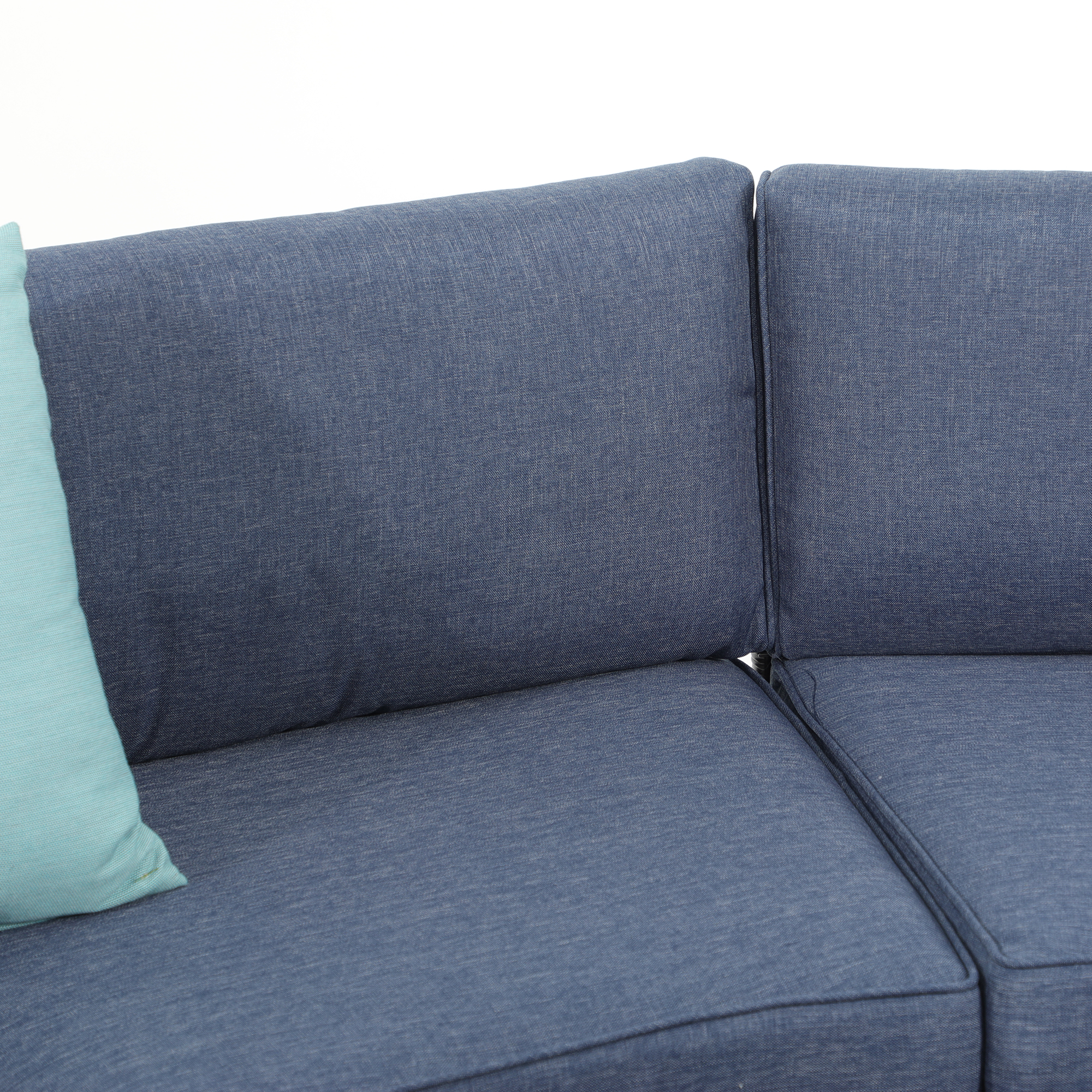 5-11 pcs Outdoor Curved Sofas, Curved Outdoor Sectionals,Denim Blue
