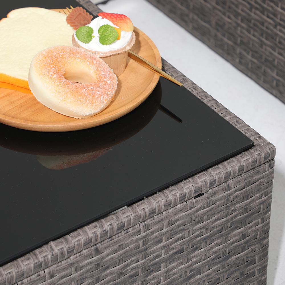 3pcs Outdoor Patio Sectional Set Wicker Furniture Set For Small Spaces