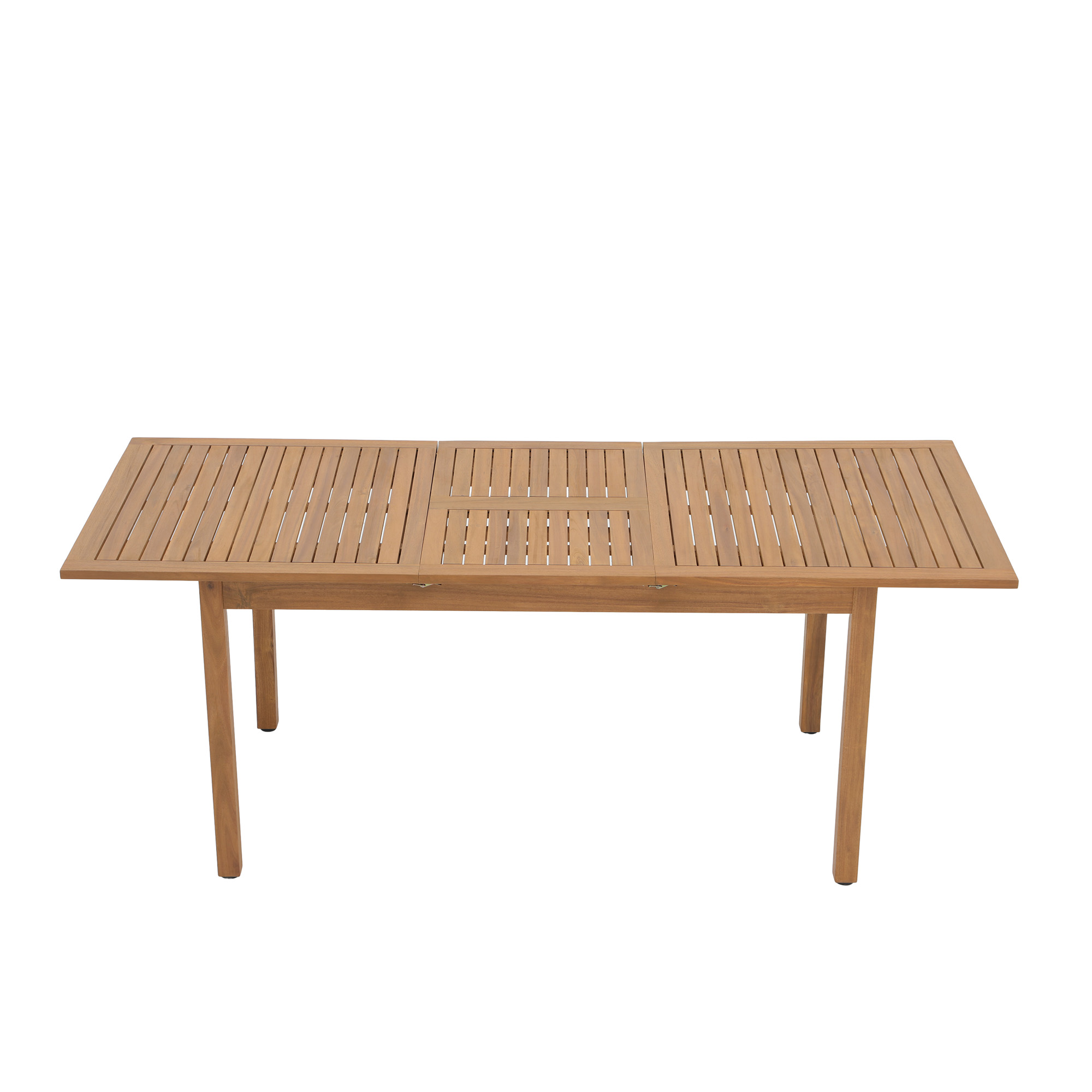 Outdoor Acacia Wood Rectangular Table,57''-79'' Extendable Solid Dining Table