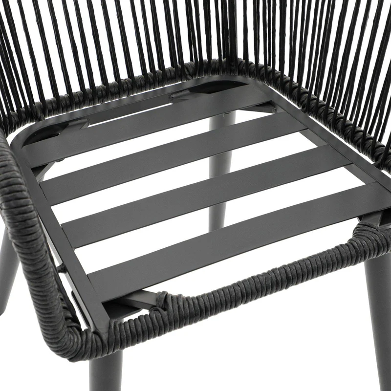 Wicker Outdoor Dining Chairs, All-Weather Woven Rope Rattan Patio Chairs