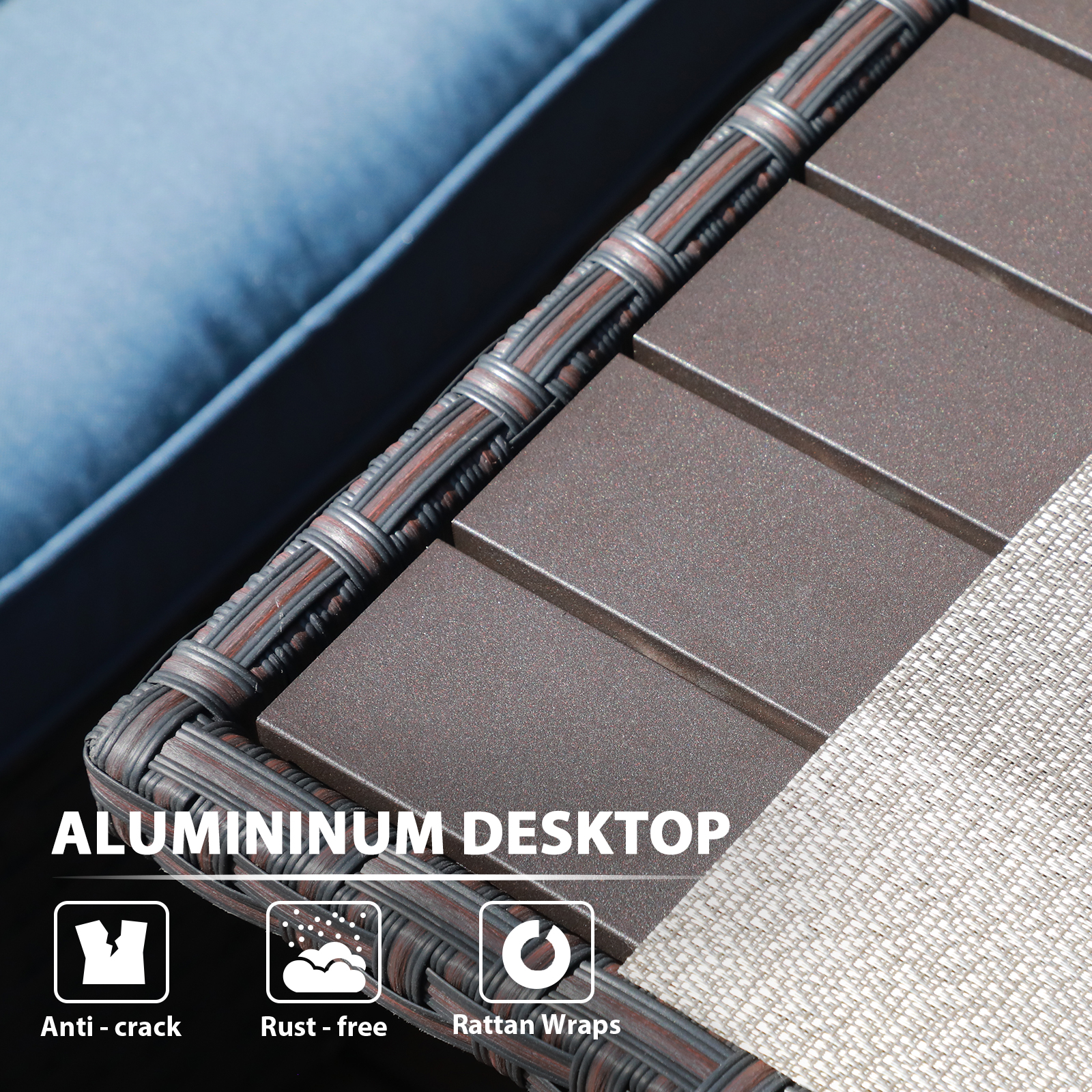 8 Seats Outdoor Sofa Dining Set Wicker Patio Sectional Set with Dining Table