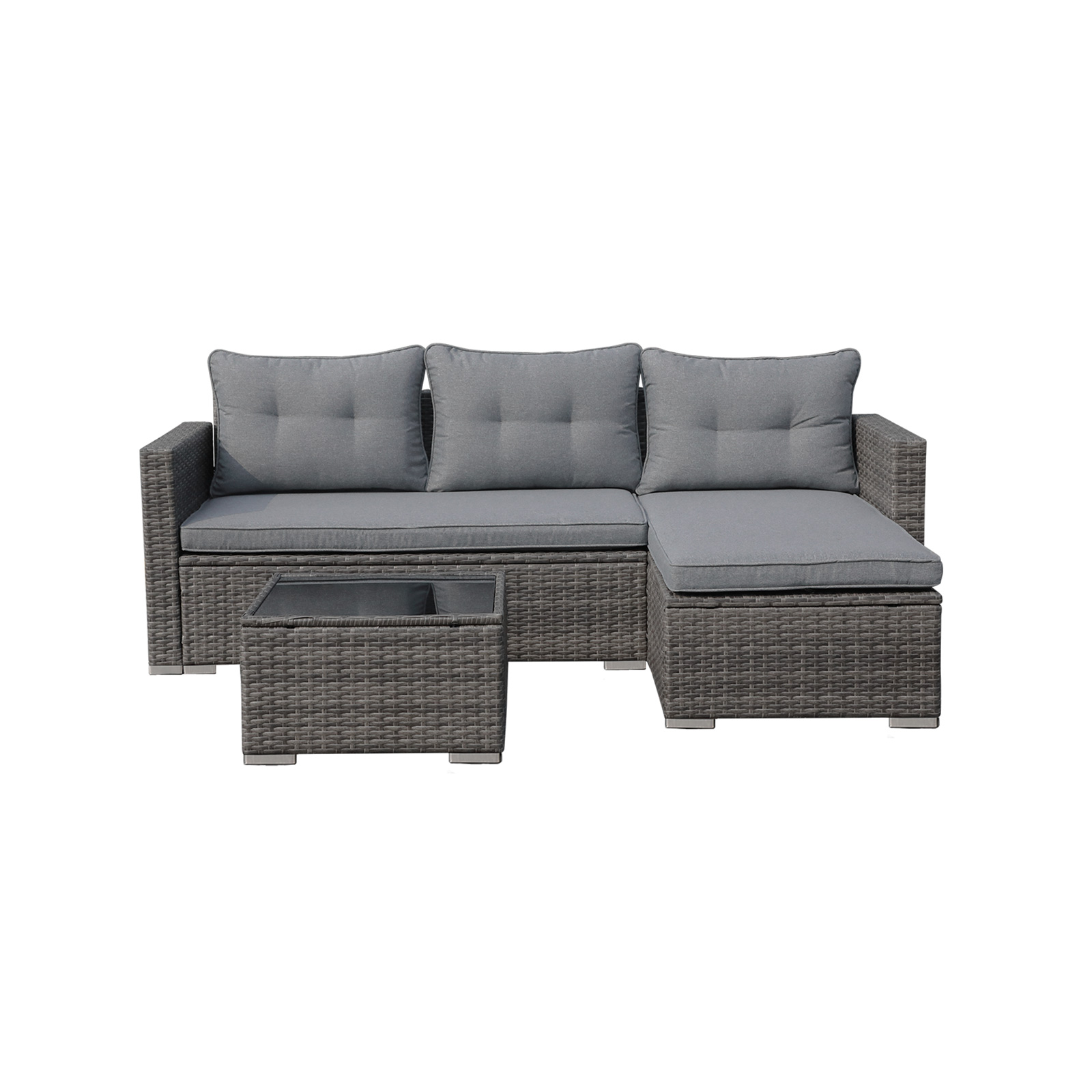 Alexandria rattan 3 seater best sale corner garden sofa set