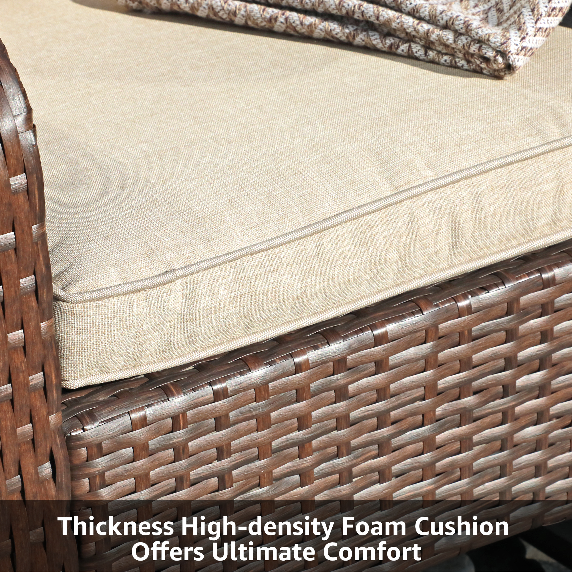 Wicker Outdoor Rocking Chairs For Patio, Garden, Lawn, 3 Colors