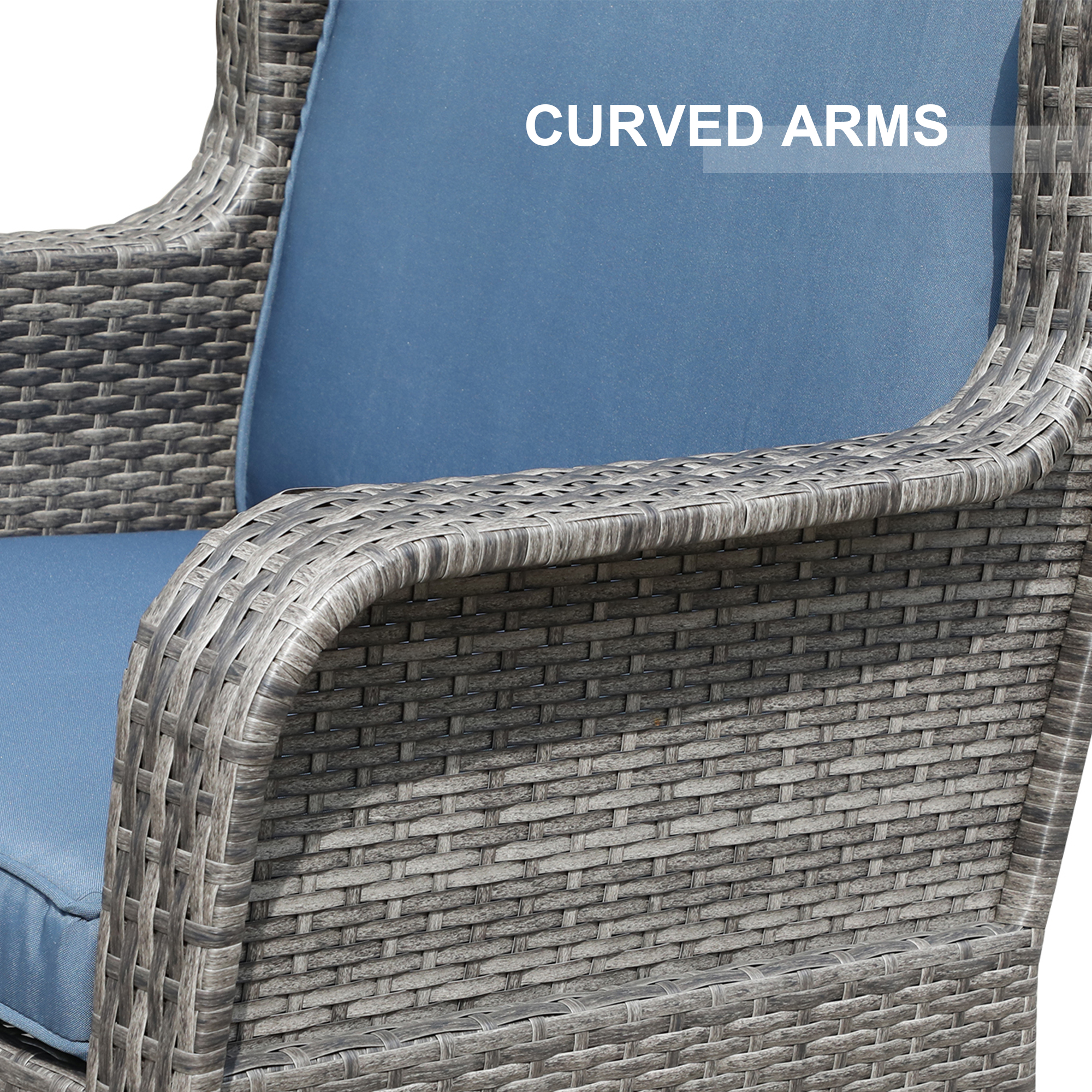 Wicker Outdoor Rocking Chairs For Patio, Garden, Lawn, 3 Colors