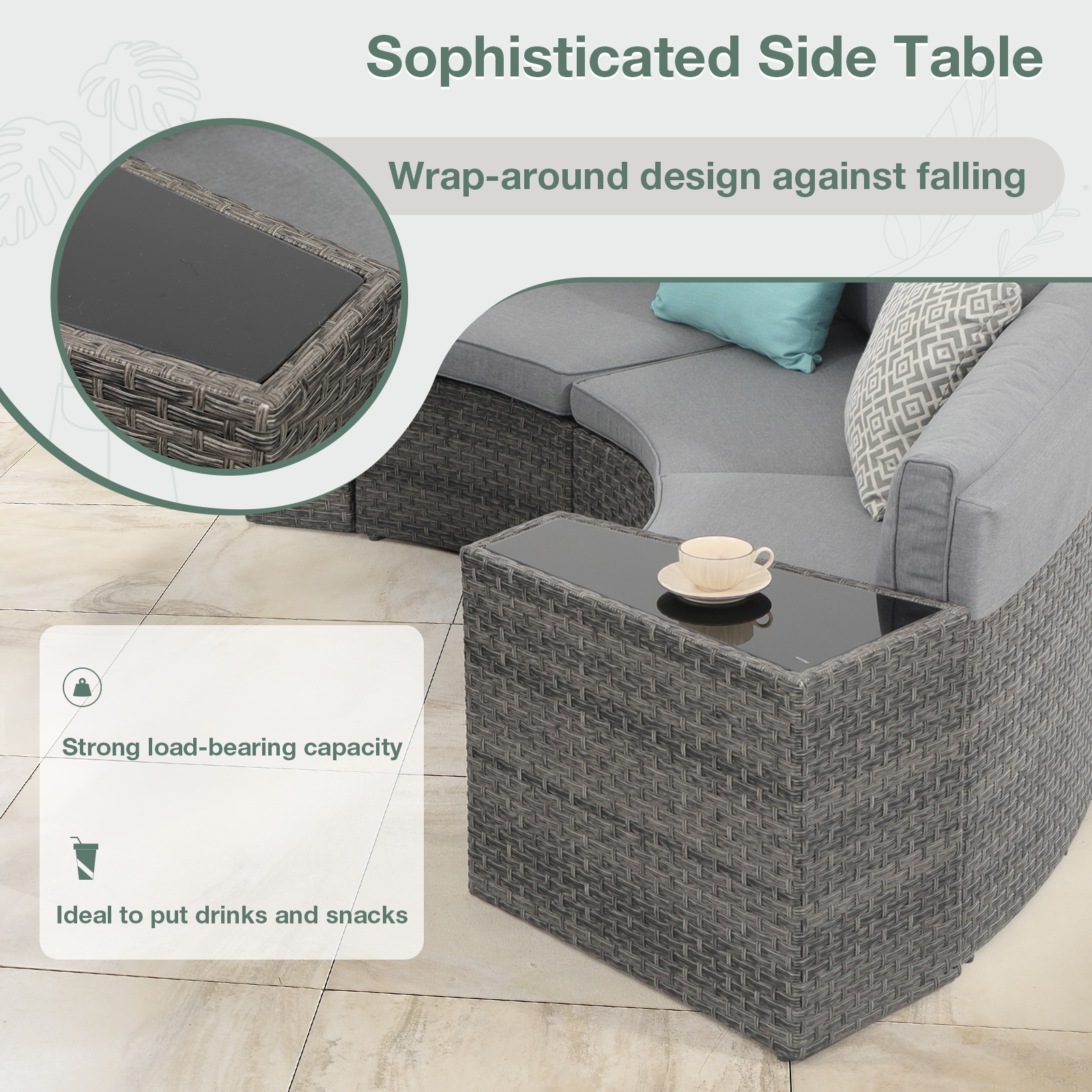 Replacement Glass for Side Table,1-pc