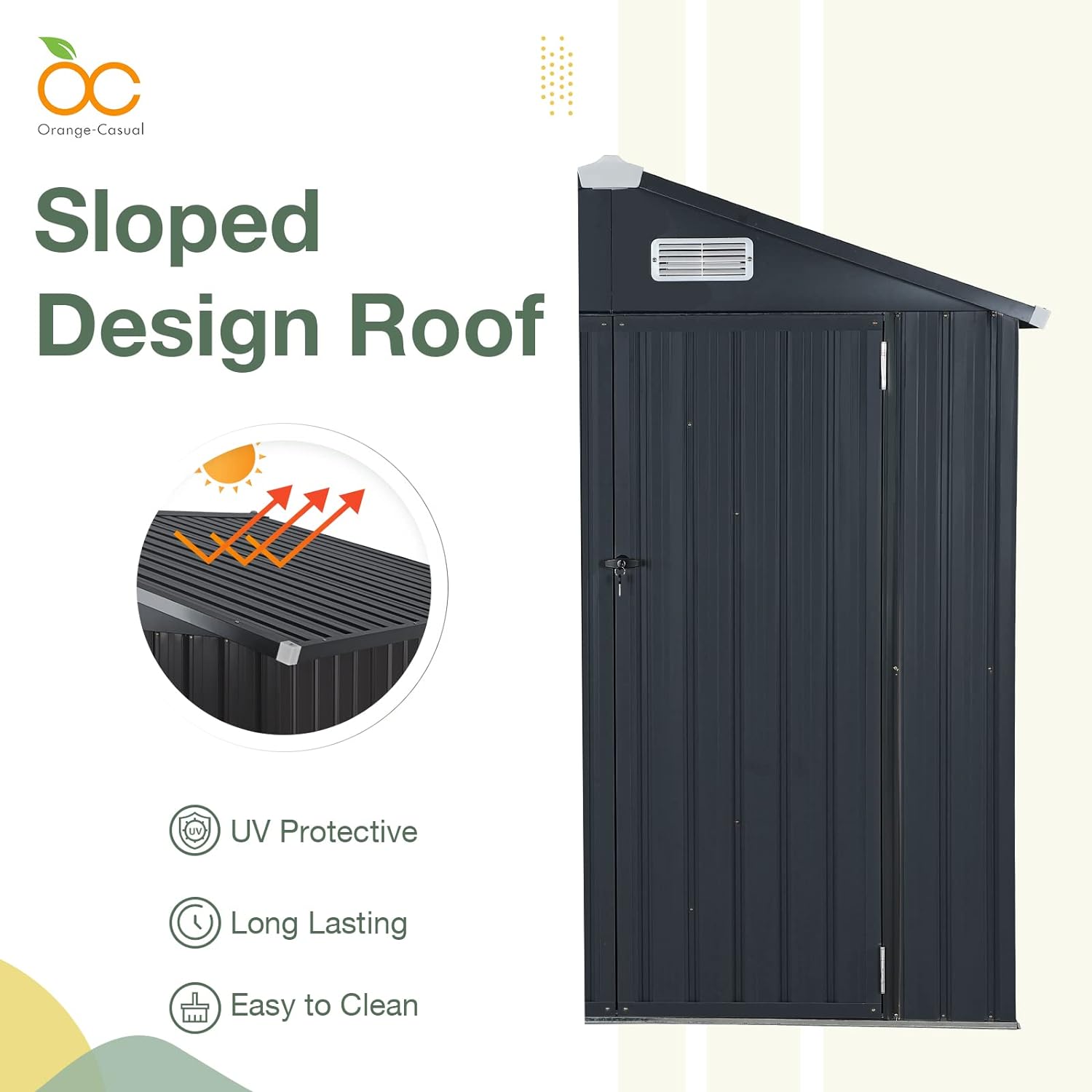 8'x 12' Outdoor Storage Shed Metal Garden Tool Shed for Backyard, Patio, Lawn, Black