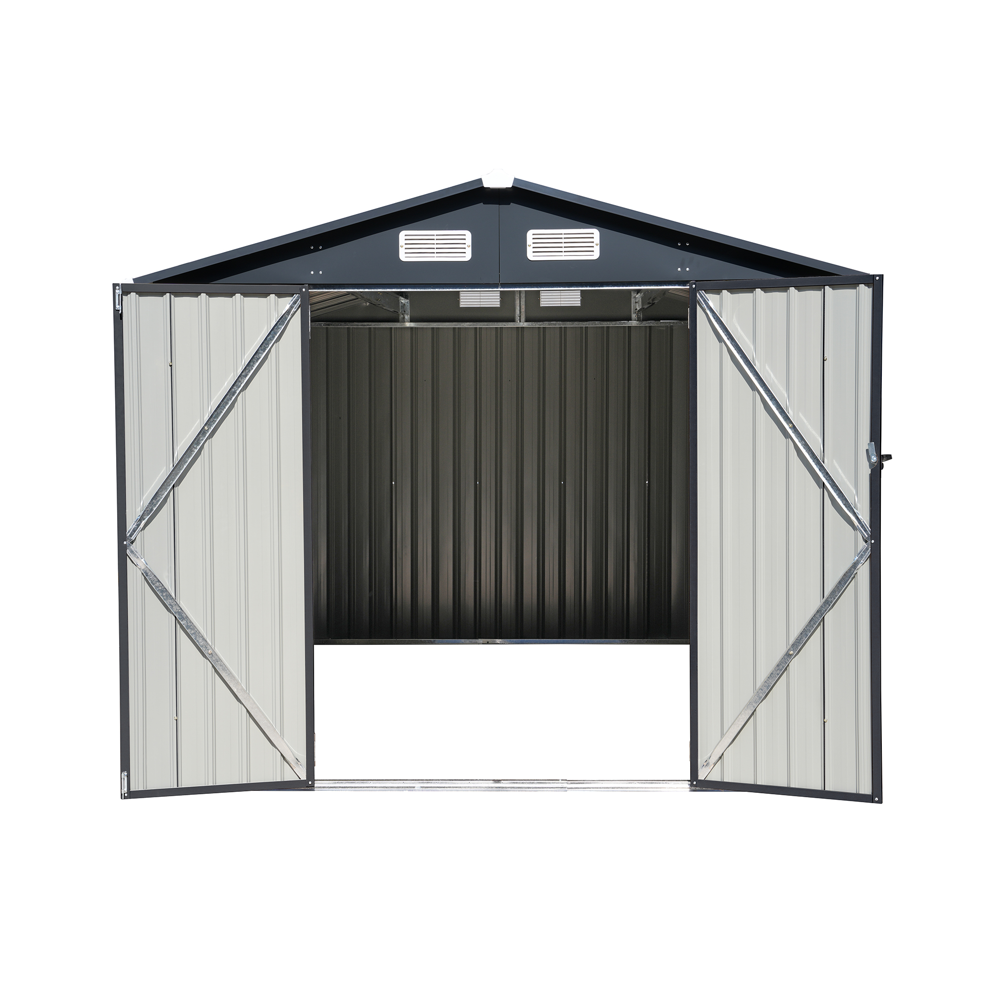 8'x 12' Outdoor Storage Shed Metal Garden Tool Shed for Backyard, Patio, Lawn, Black