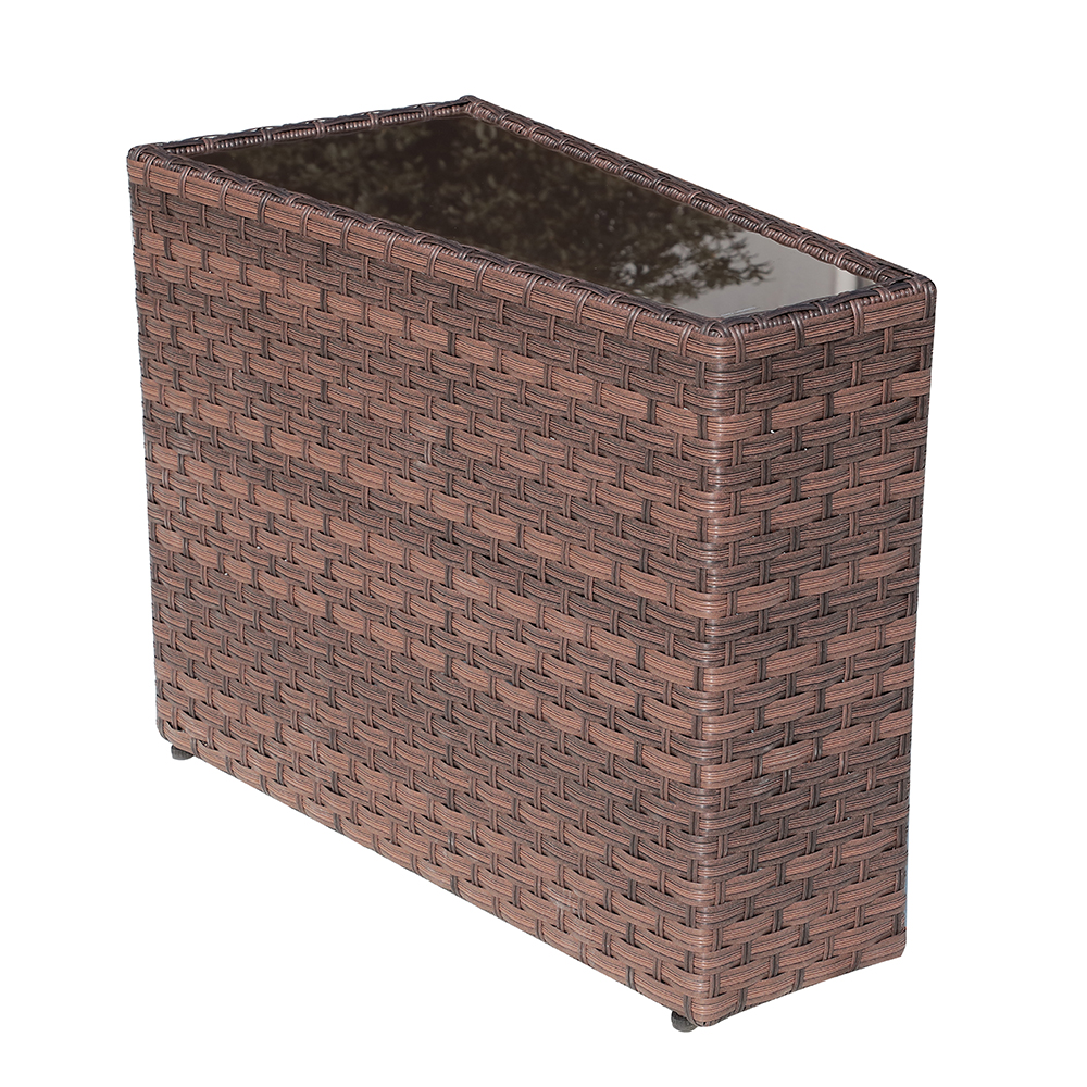 5-13 pcs Curved Outdoor Sectionals, Outdoor Curved Sofas, Brown & Beige