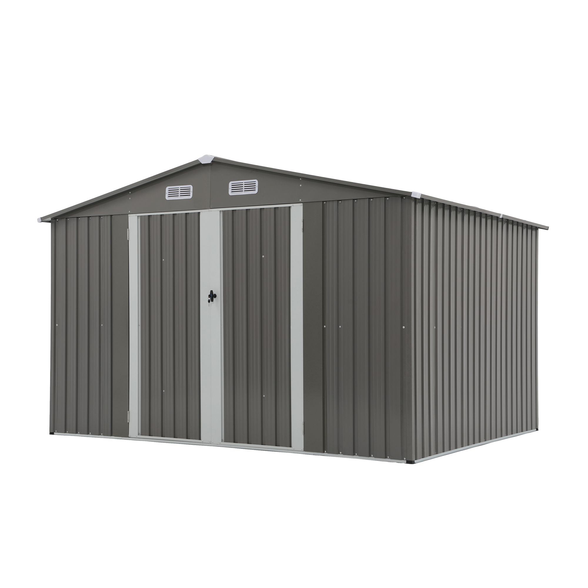 10' x 8' Outdoor Storage Shed, Metal Garden Tool Shed with Lockable Door