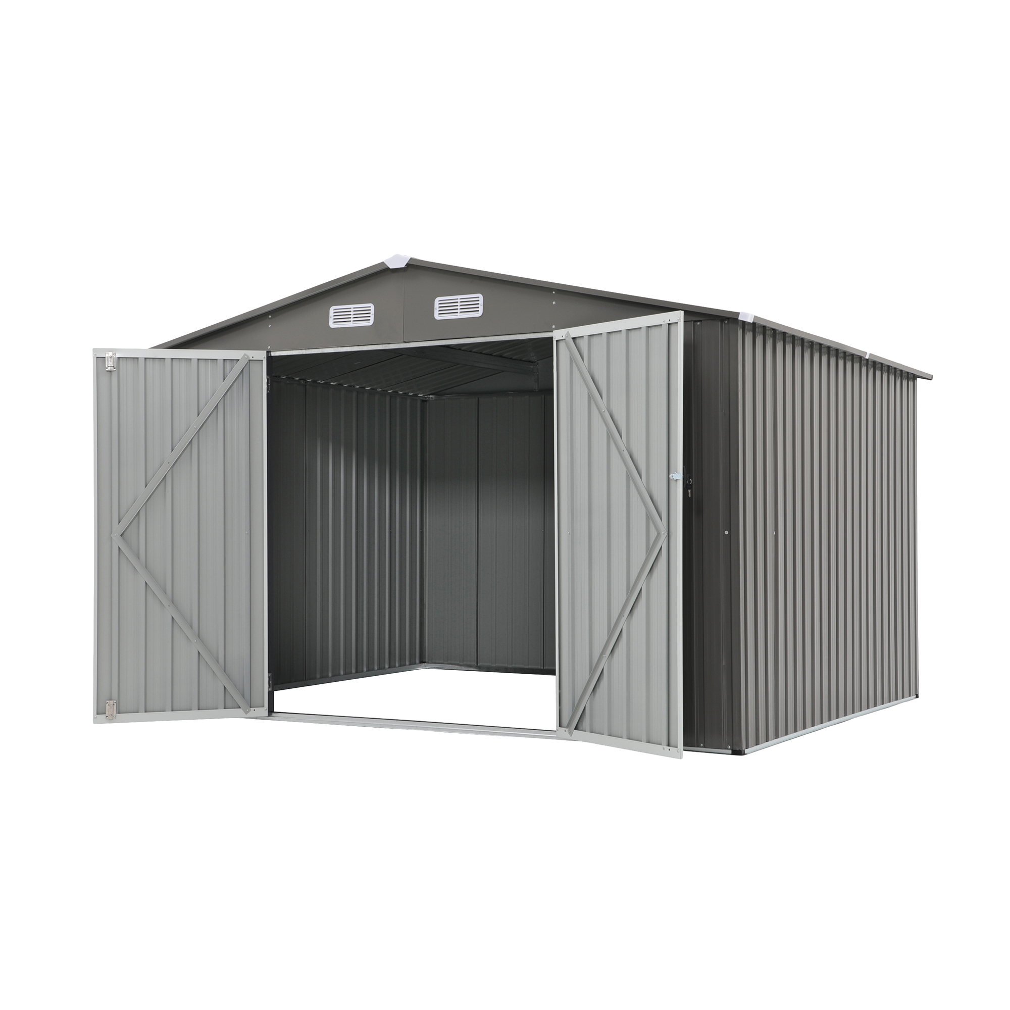 10' x 8' Outdoor Storage Shed, Metal Garden Tool Shed with Lockable Door