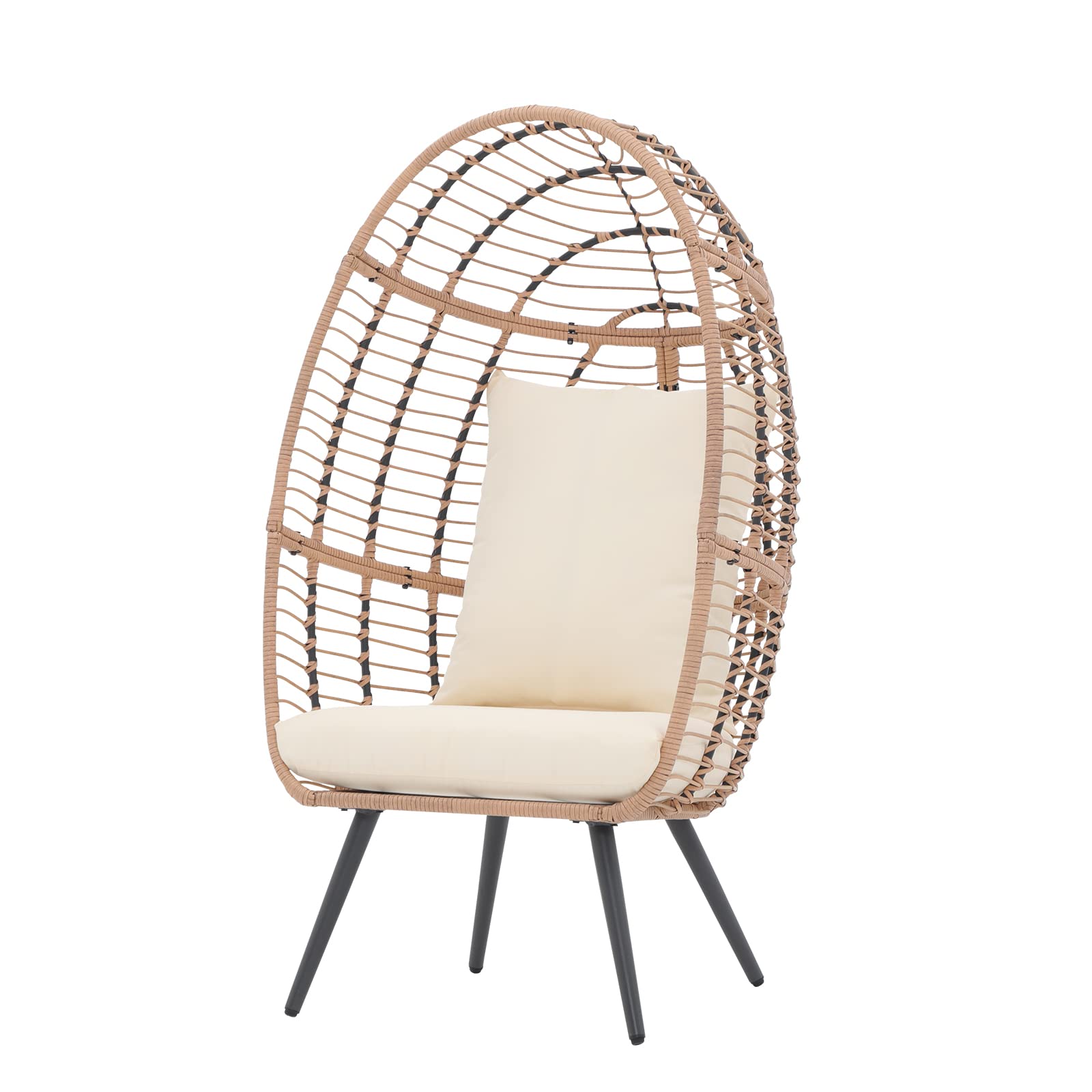 Wicker Egg Chair Rattan Lounge Chair Basket Wicker Chair for Indoor and Outdoor