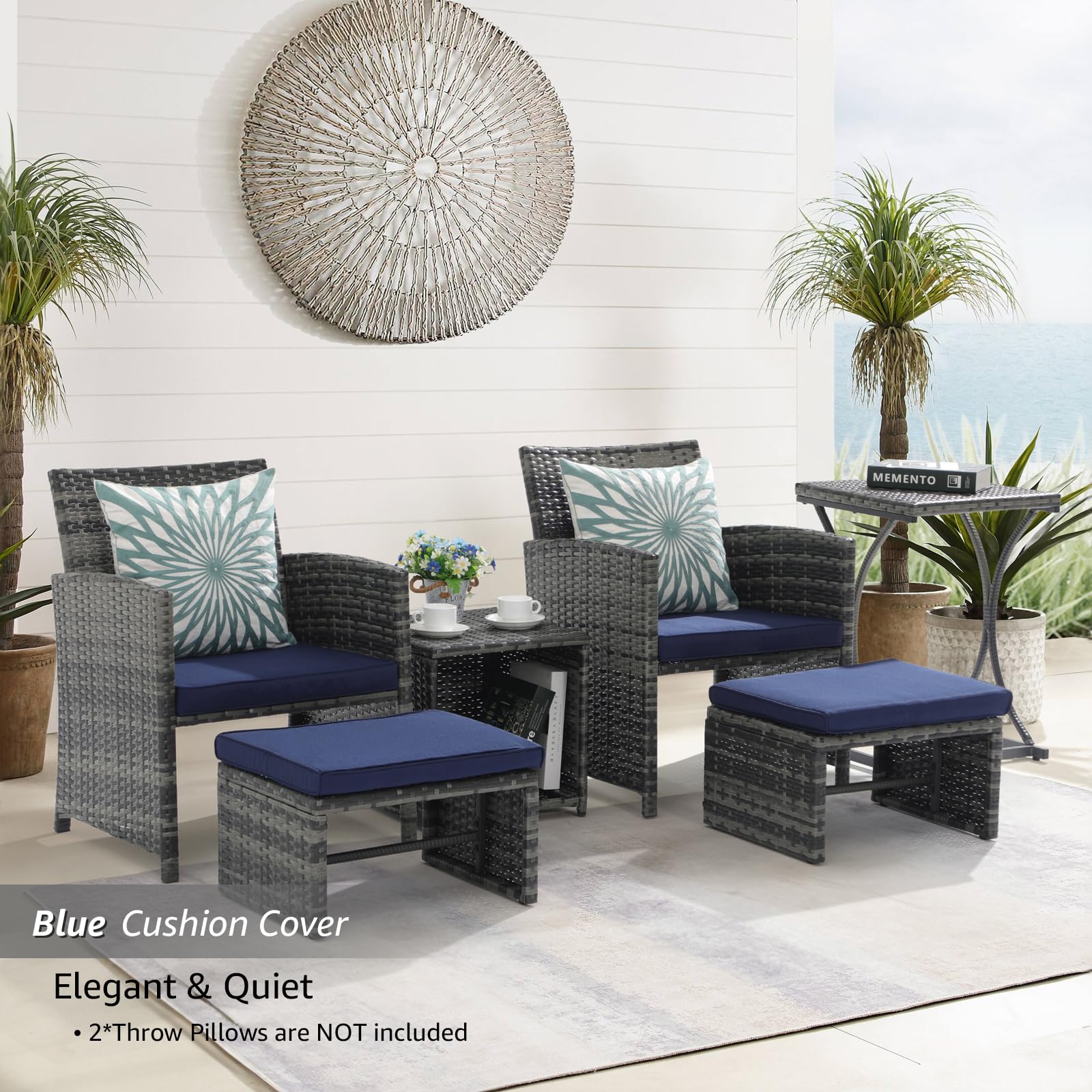 ꙳★*゜♻️ PATIO ꙳★*゜ Xingzjojor Brown 9-Piece Wicker Outdoor Patio Conversation