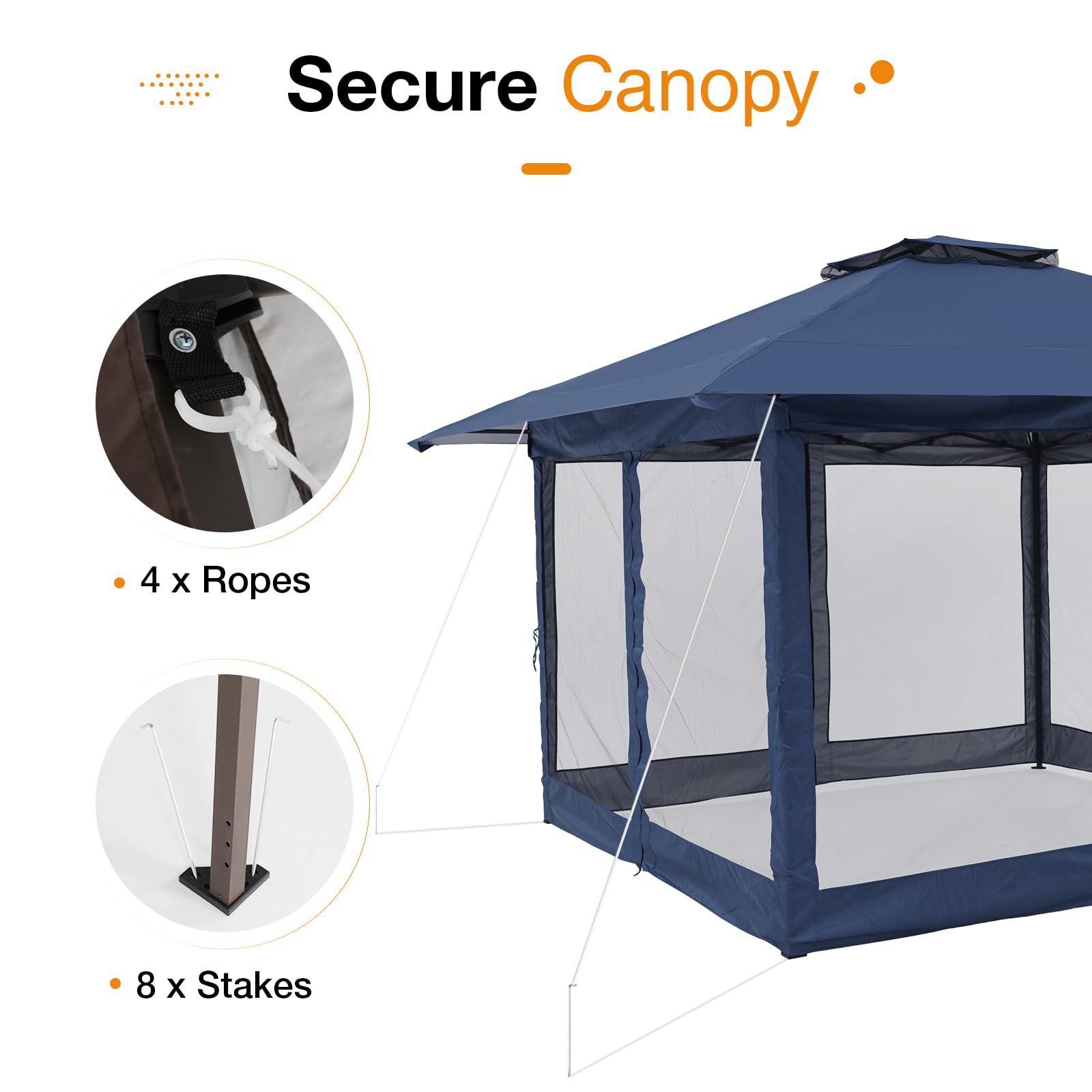 13'x13' Pop Up Gazebo With Mosquito Netting Outdoor Canopy