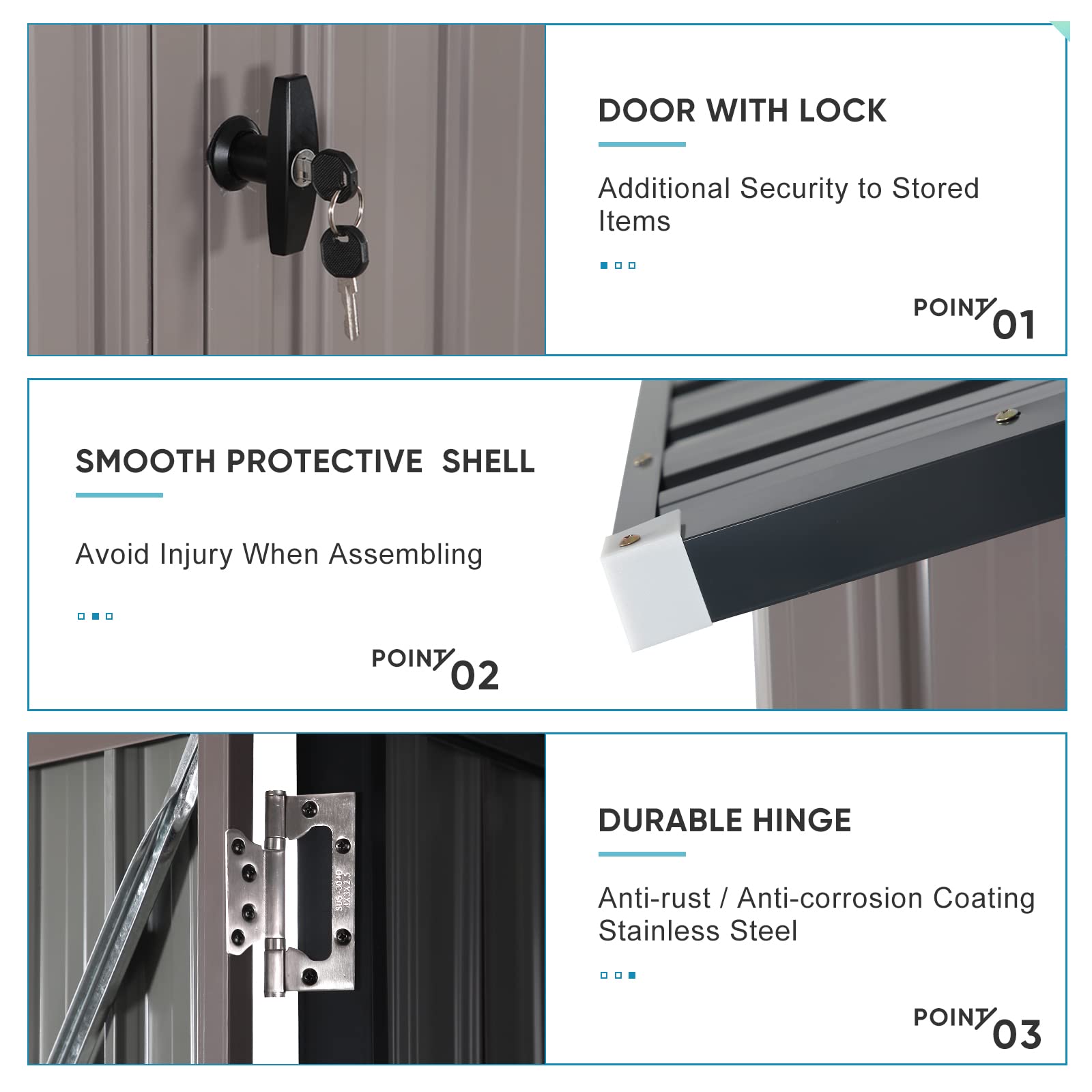 10' x 8' Outdoor Storage Shed, Metal Garden Tool Shed with Lockable Door