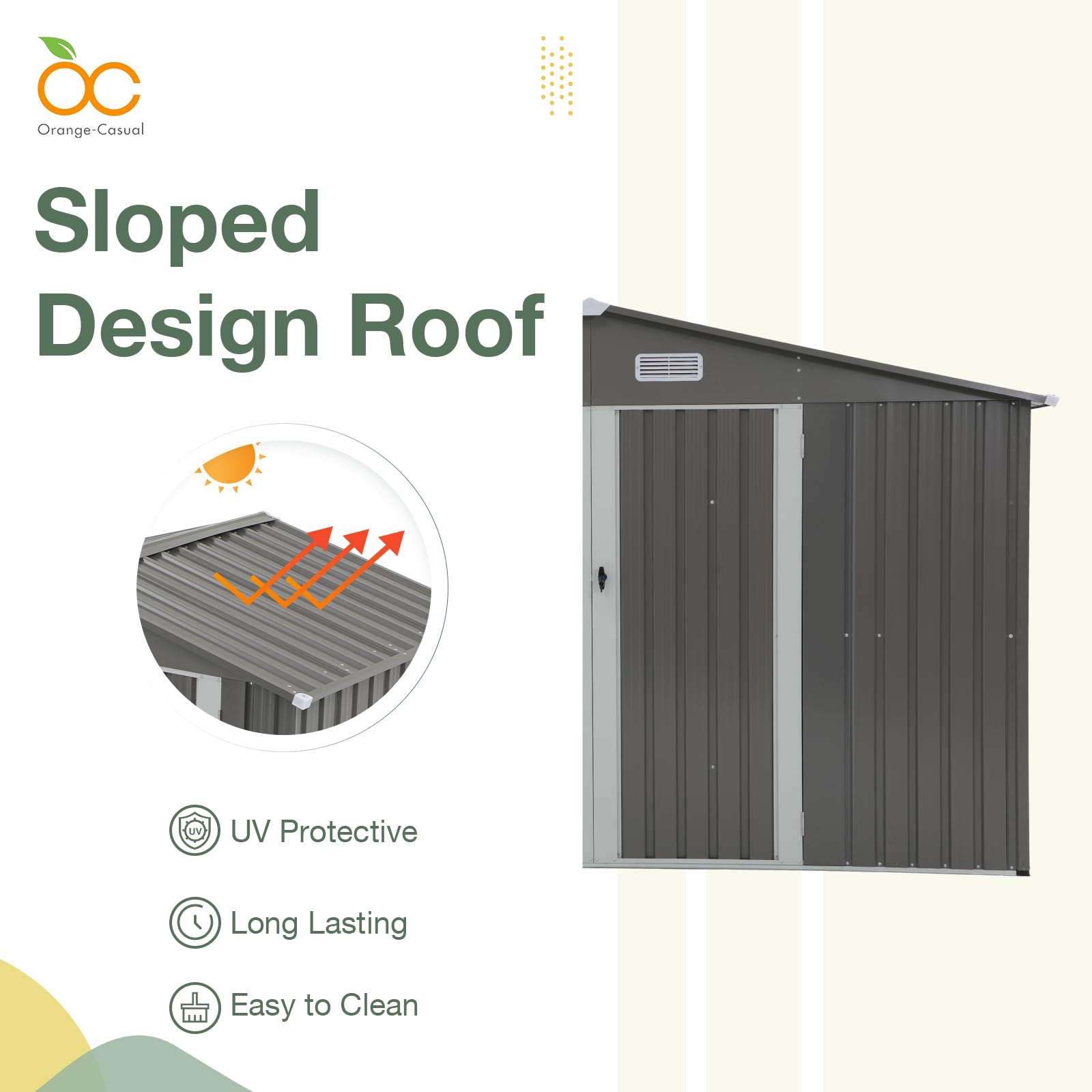 10' x 8' Outdoor Storage Shed, Metal Garden Tool Shed with Lockable Door