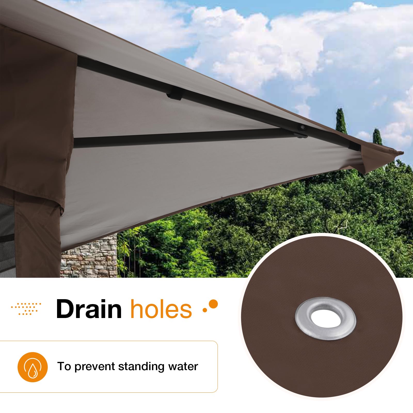 13’x13’ Pop Up Gazebo With Mosquito Netting, Outdoor Canopy Tent Shade, 5 colors, Metal Frame