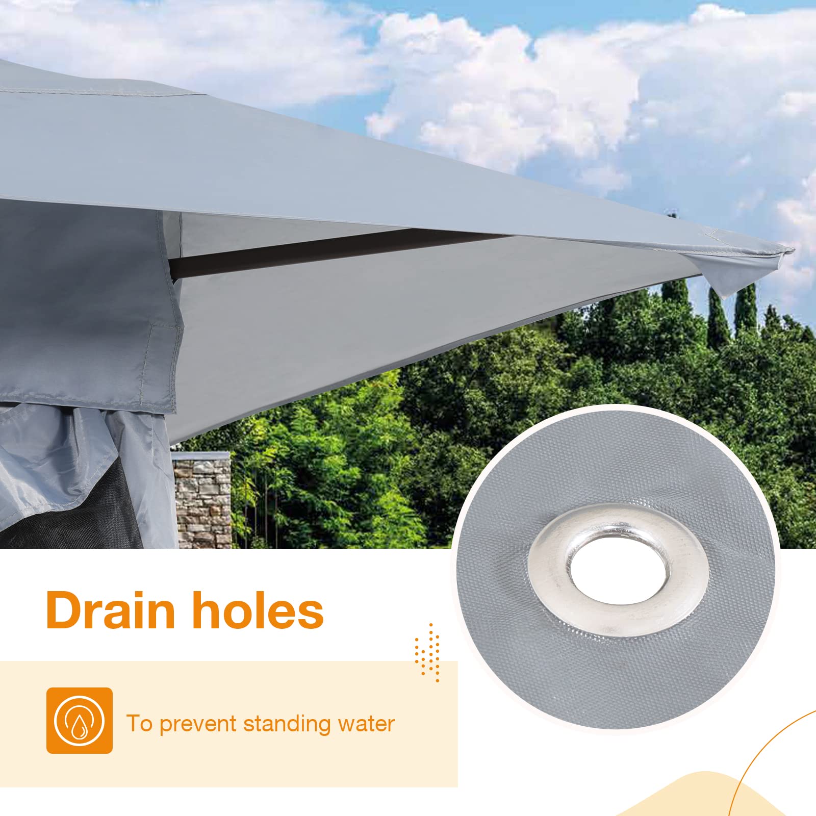 13’x13’ Pop Up Gazebo With Mosquito Netting, Outdoor Canopy Tent Shade, 5 colors, Metal Frame