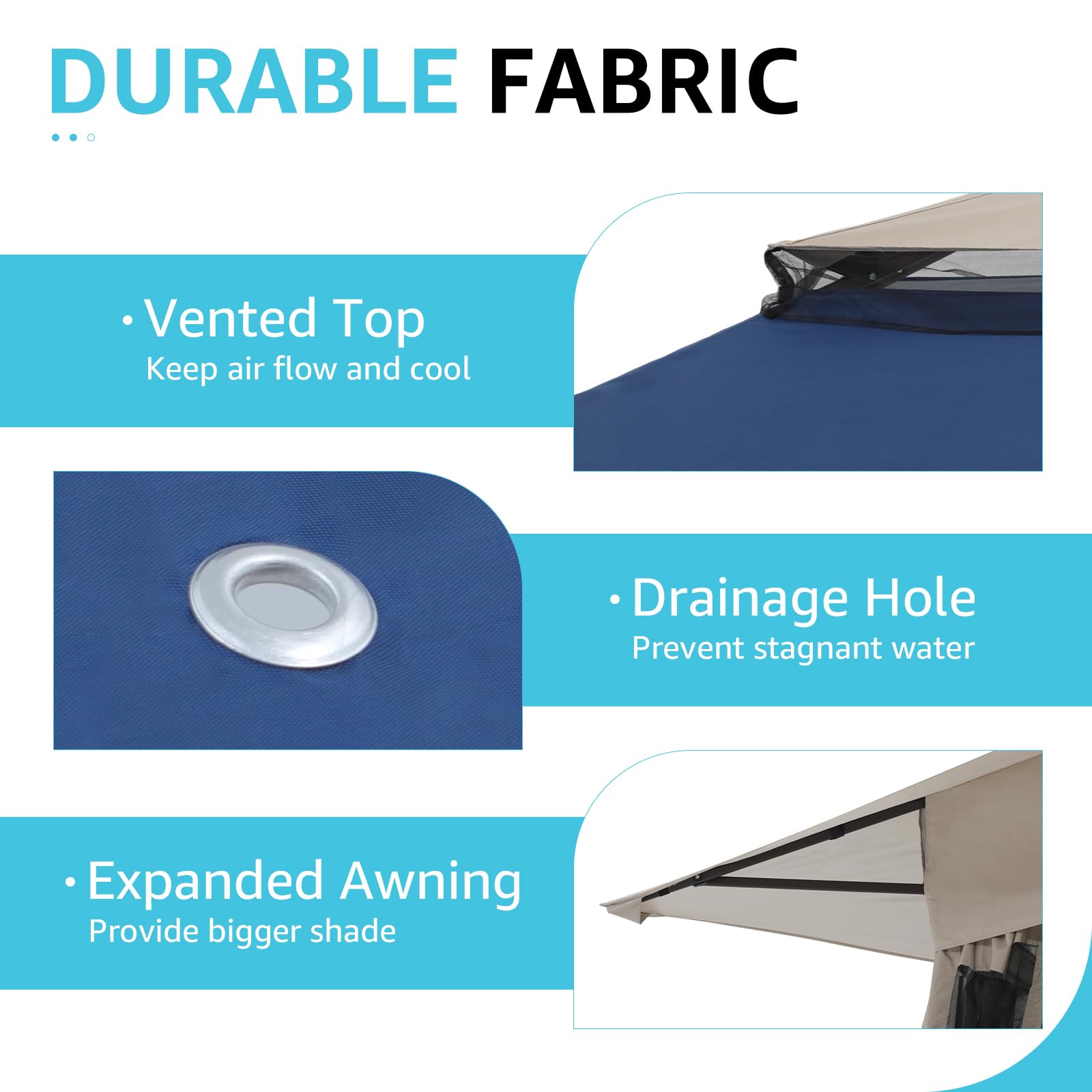 13’x13’ Pop Up Gazebo With Mosquito Netting Outdoor Canopy Tent Shade, Metal Frame