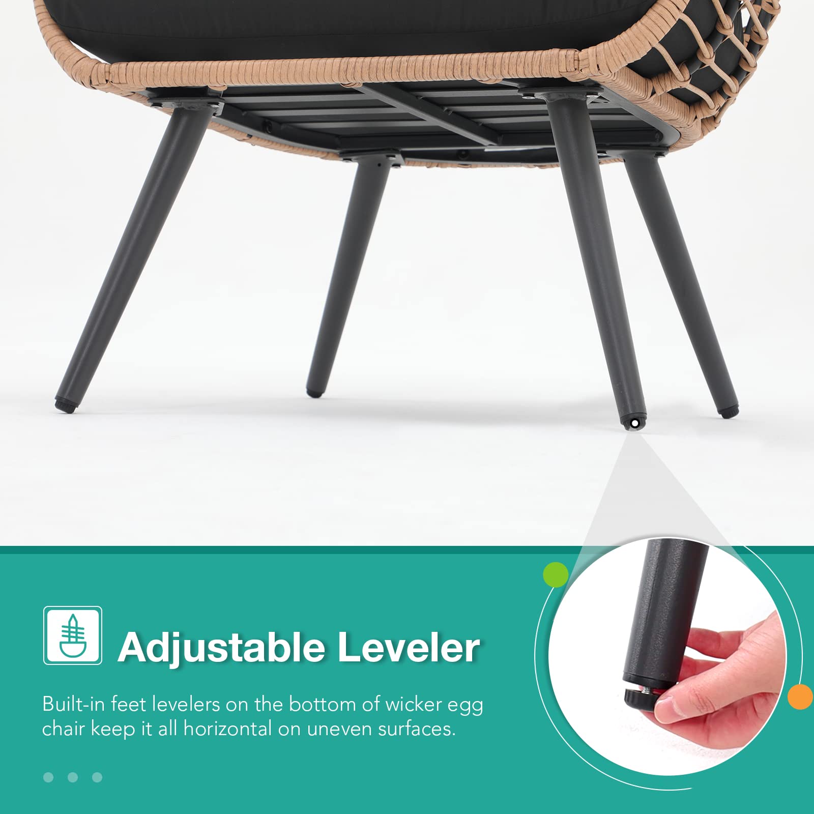 Wicker Egg Chair Rattan Lounge Chair Basket Wicker Chair for Indoor and Outdoor