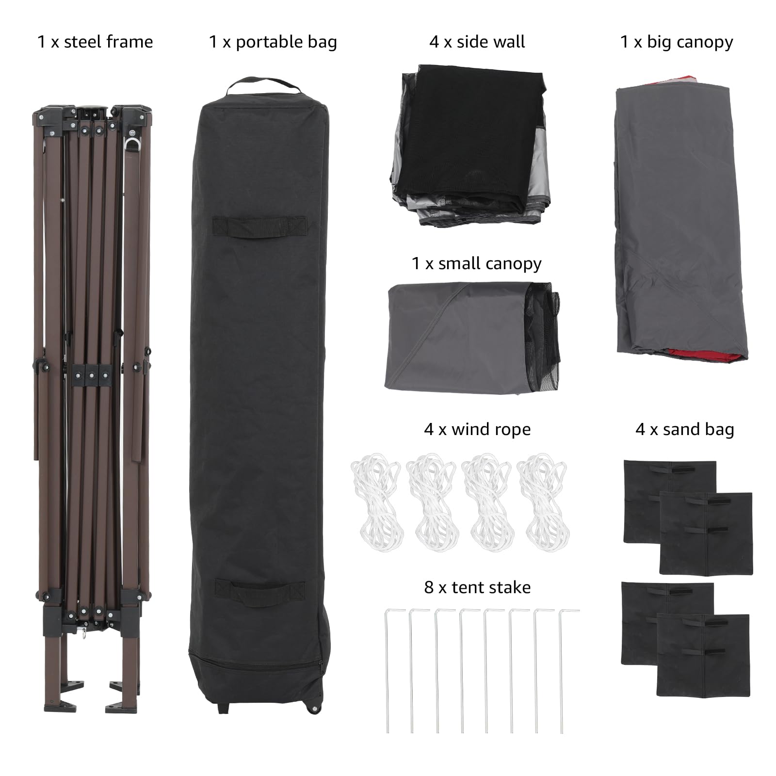 13’x13’ Pop Up Gazebo With Mosquito Netting Outdoor Canopy Tent Shade, Metal Frame