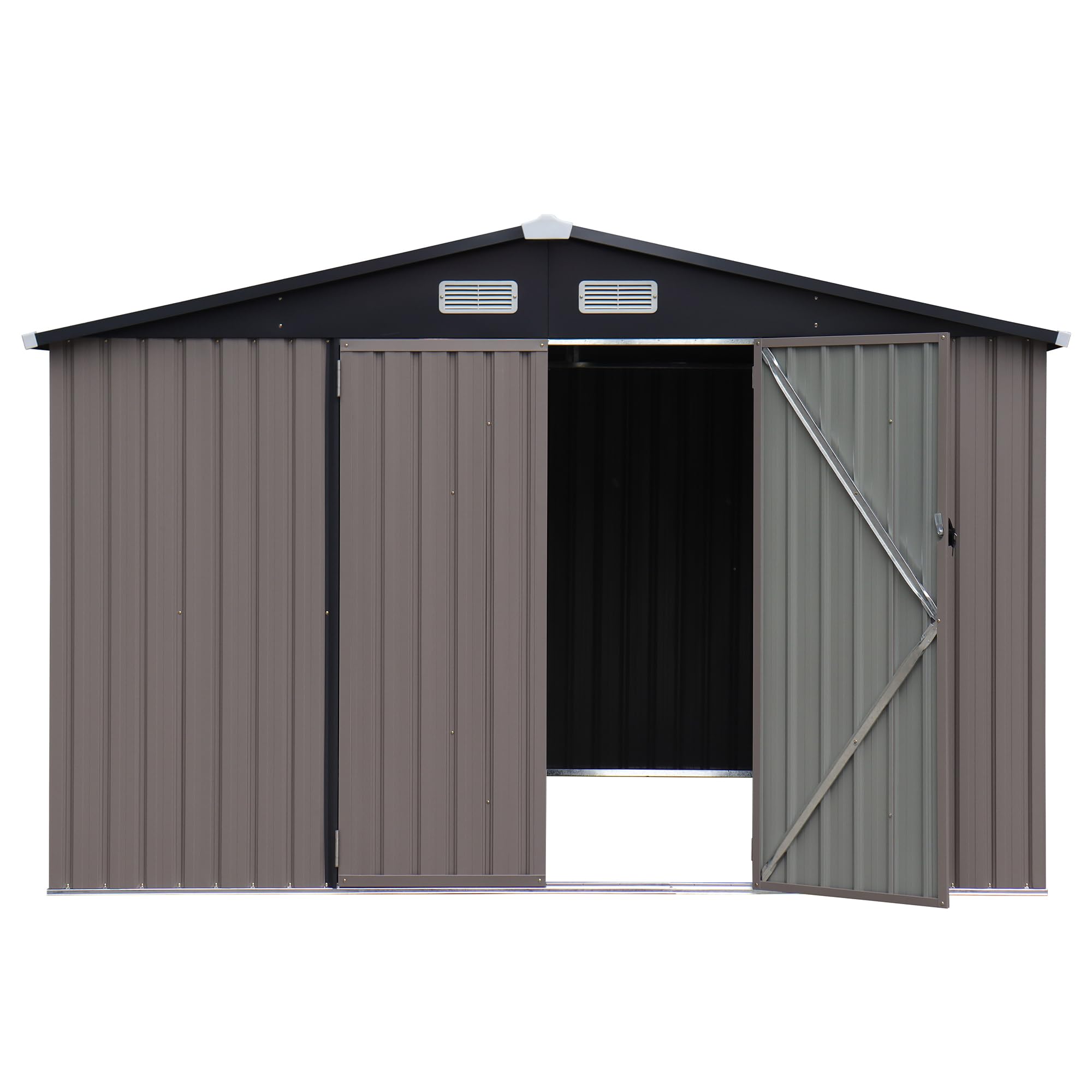 10' x 8' Outdoor Storage Shed, Metal Garden Tool Shed with Lockable Door