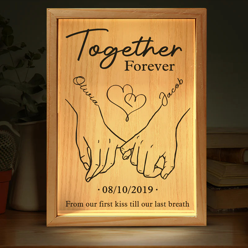 Couple Personalized Custom Frame Light Box 