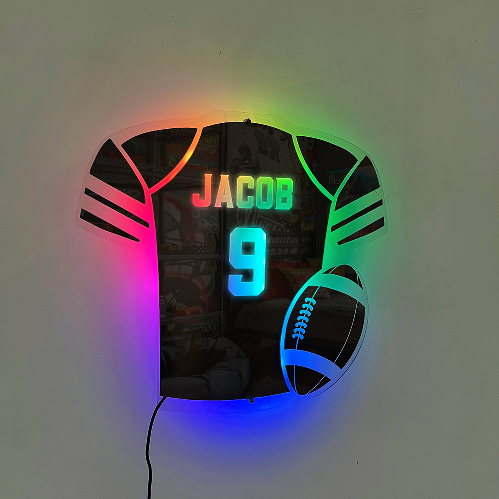 Personalized LED Cool Mirror Lights For Boxing Fans