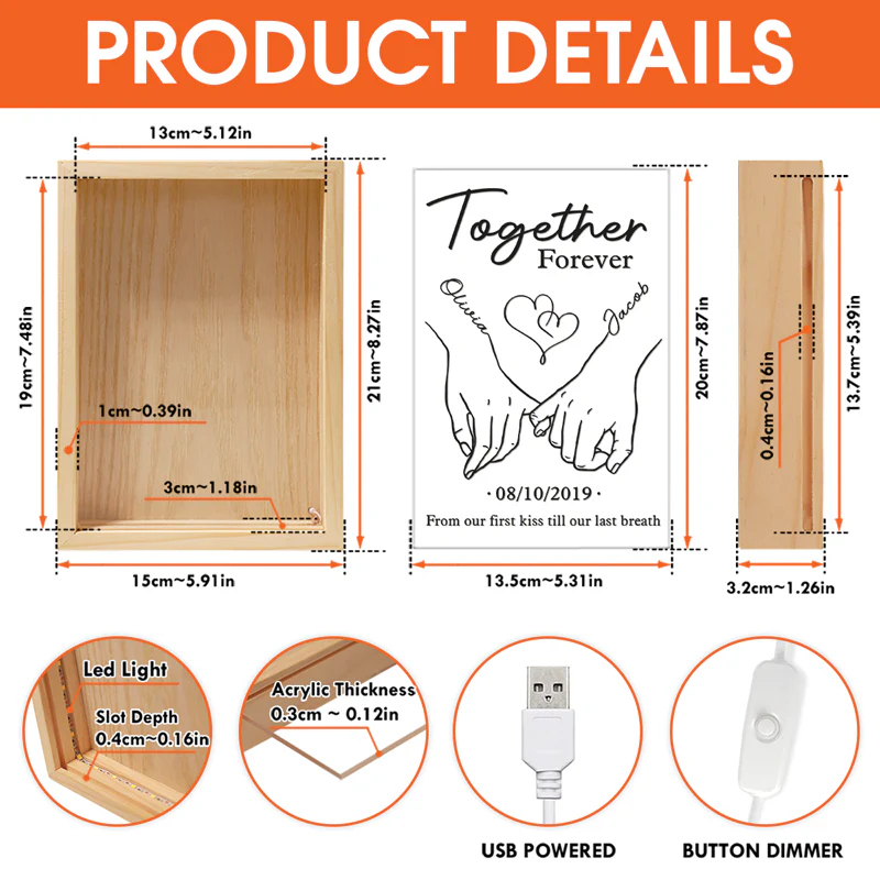 Couple Personalized Custom Frame Light Box 