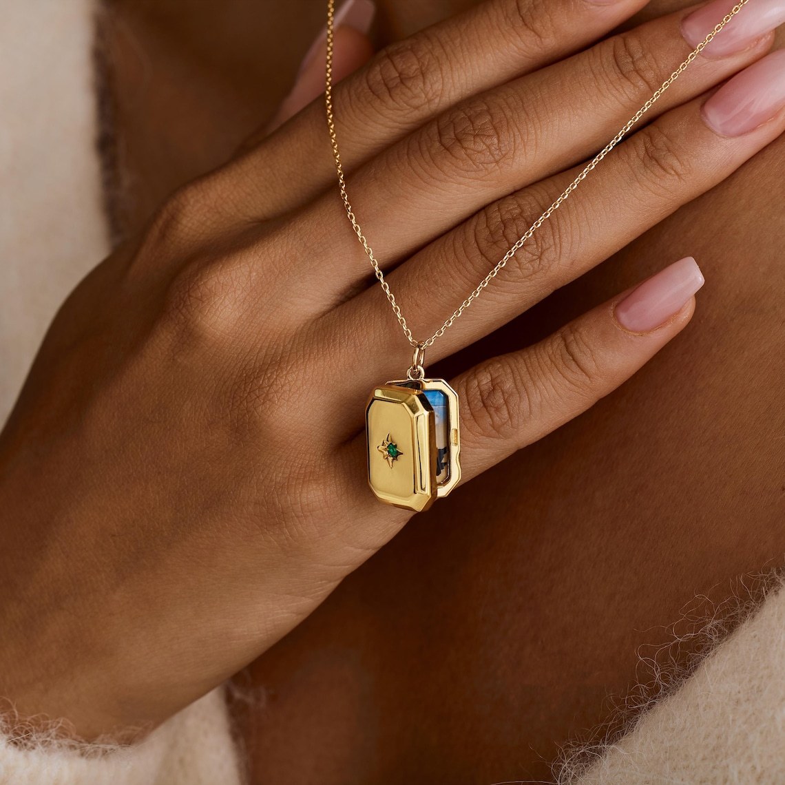 Personalized Birthstone Photo Locket Necklace