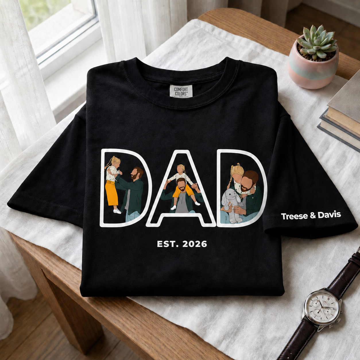 Custom DAD Photo Portrait Shirt