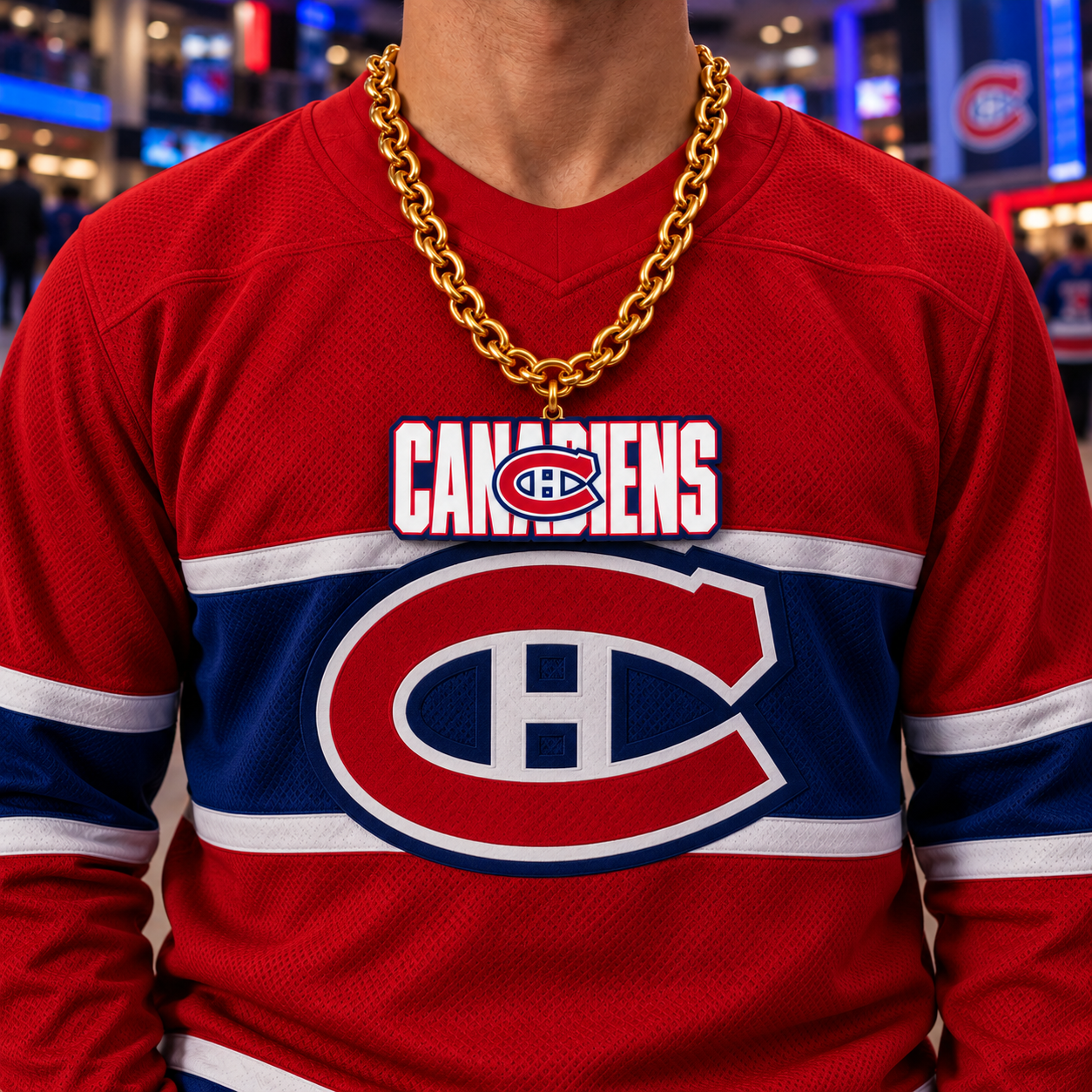 Hockey Fan LED Light-Up Pendant Chain Necklace