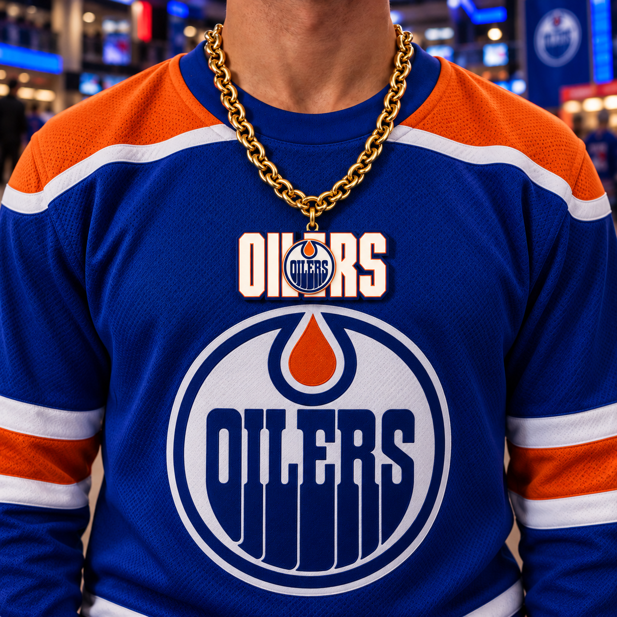 Hockey Fan LED Light-Up Pendant Chain Necklace