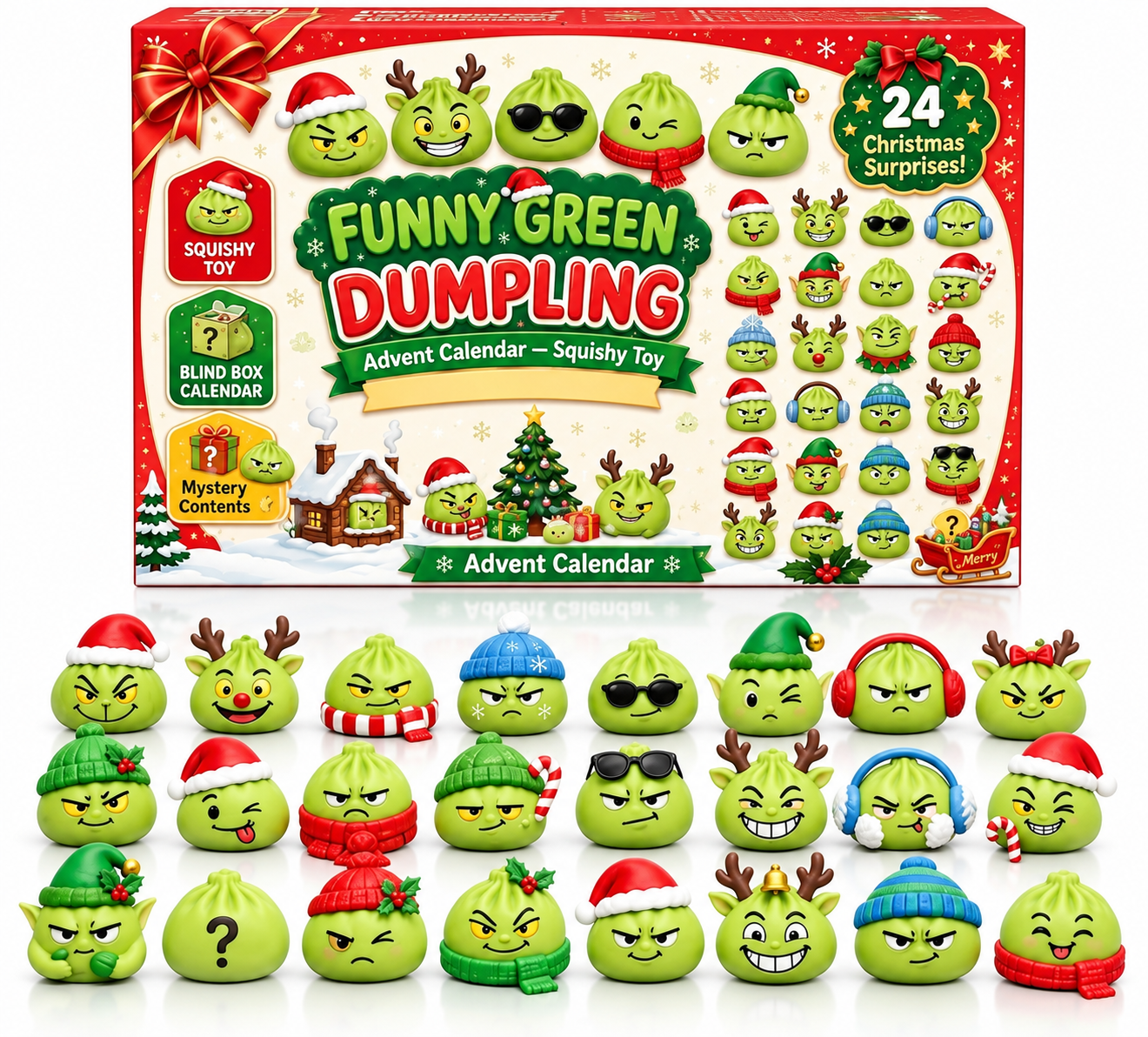 2026 Christmas Dumpling Squishy Advent Calendar - 24-Day Countdown