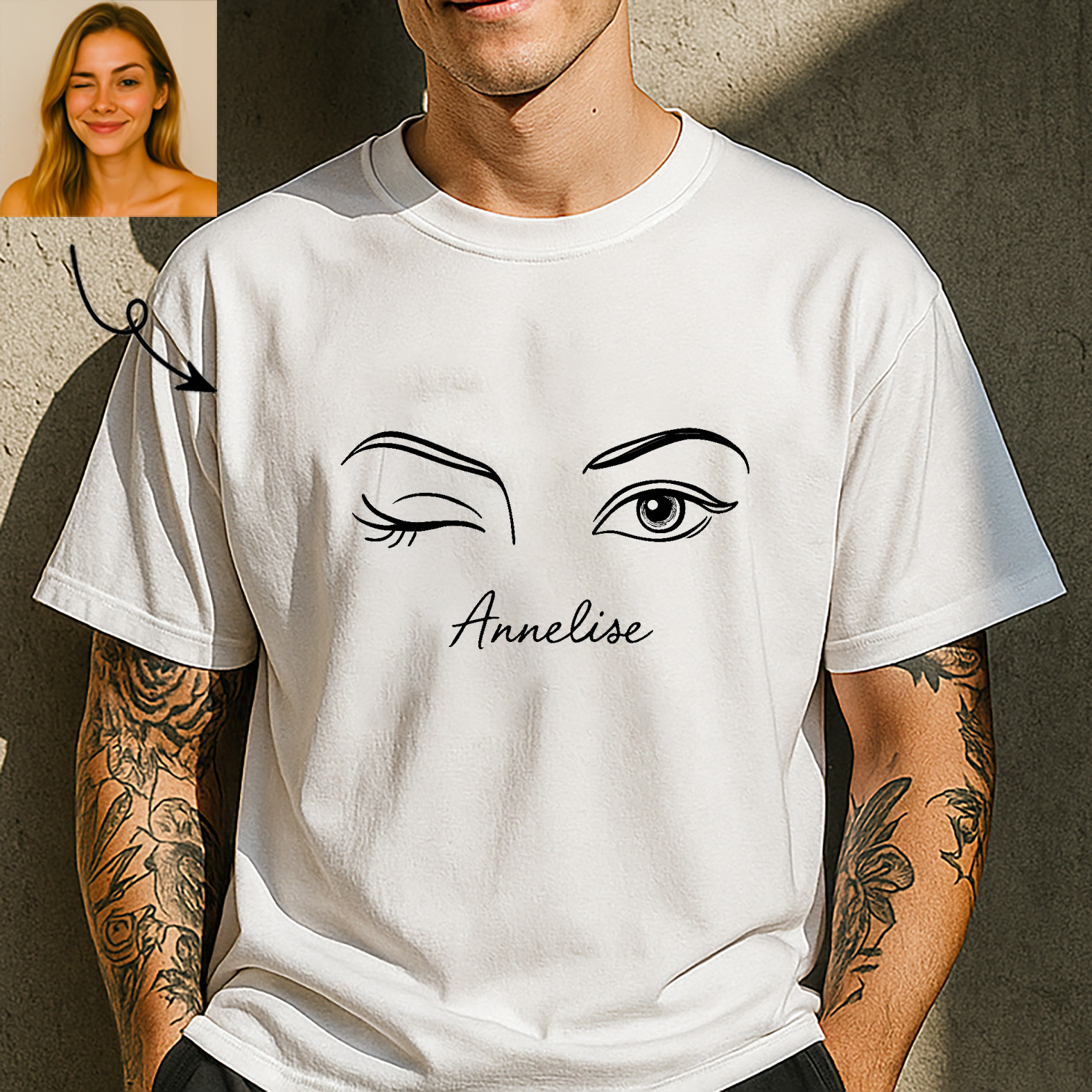 Personalized Eye Line Art Shirt